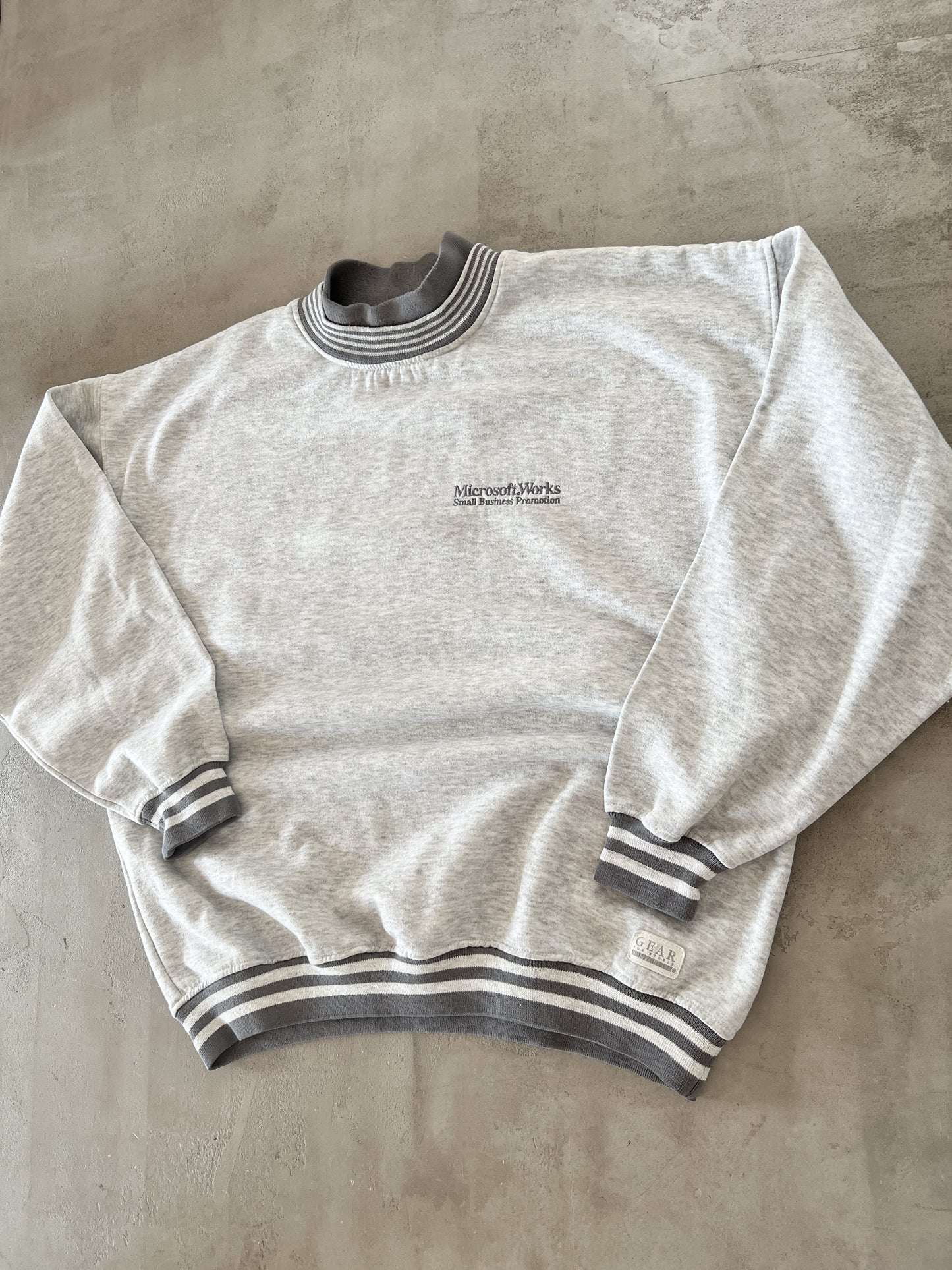 GREY MICROSOFT SWEATER - 1990S - L