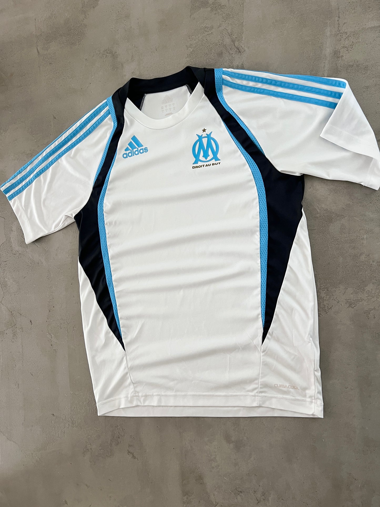 WHITE/BABY BLUE MARSEILLE JERSEY - 2000S - M