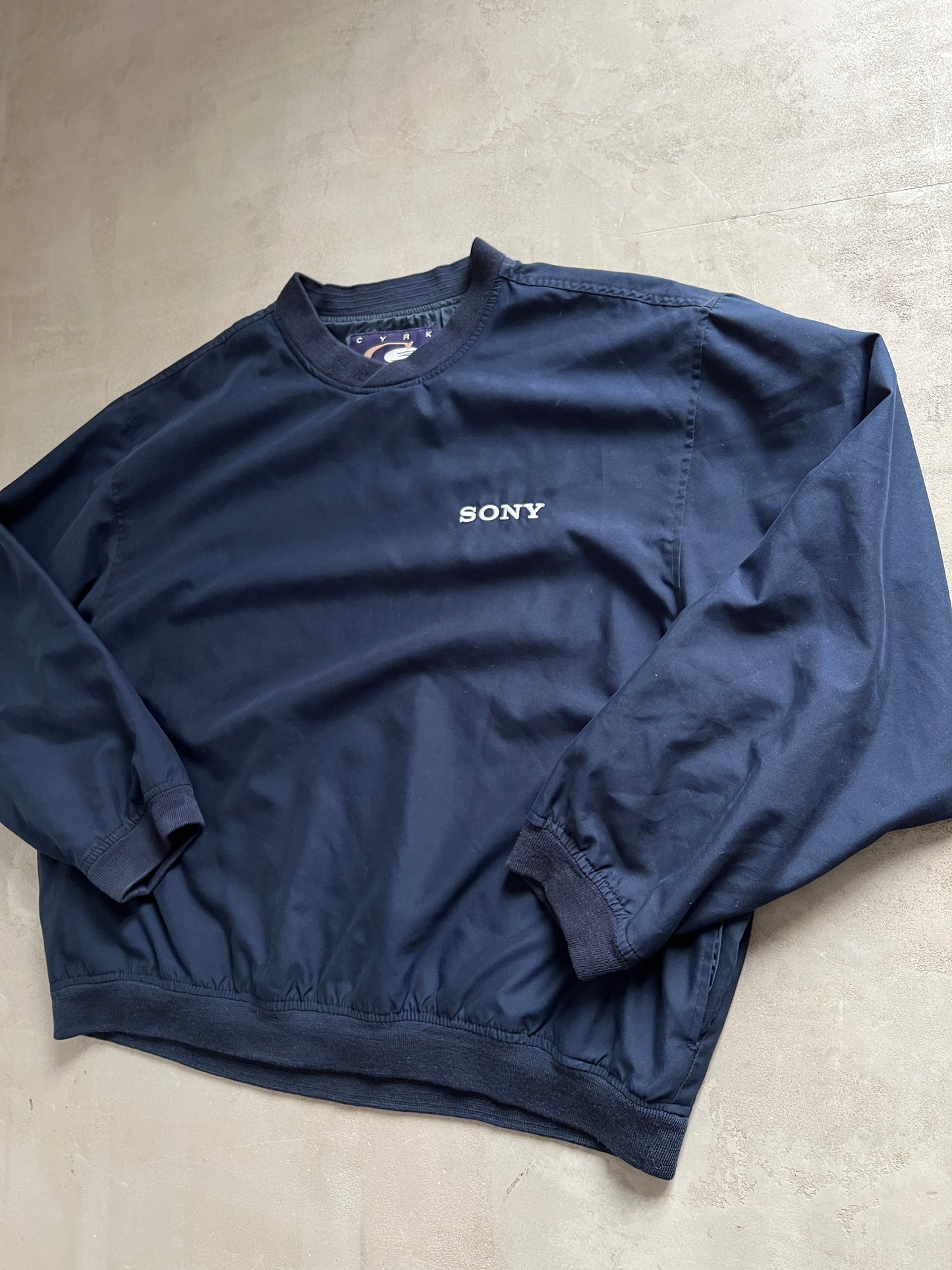 NAVY SONY SWEATER - 1990S - L