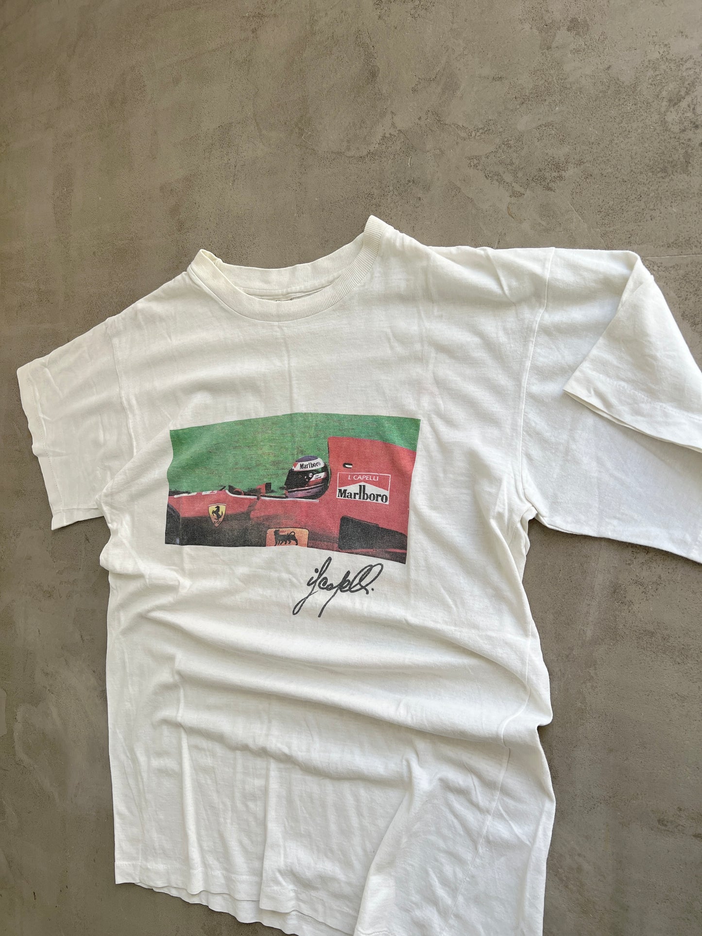 WHITE MARLBORO X FERRARI RACING TEE - 1992 - M