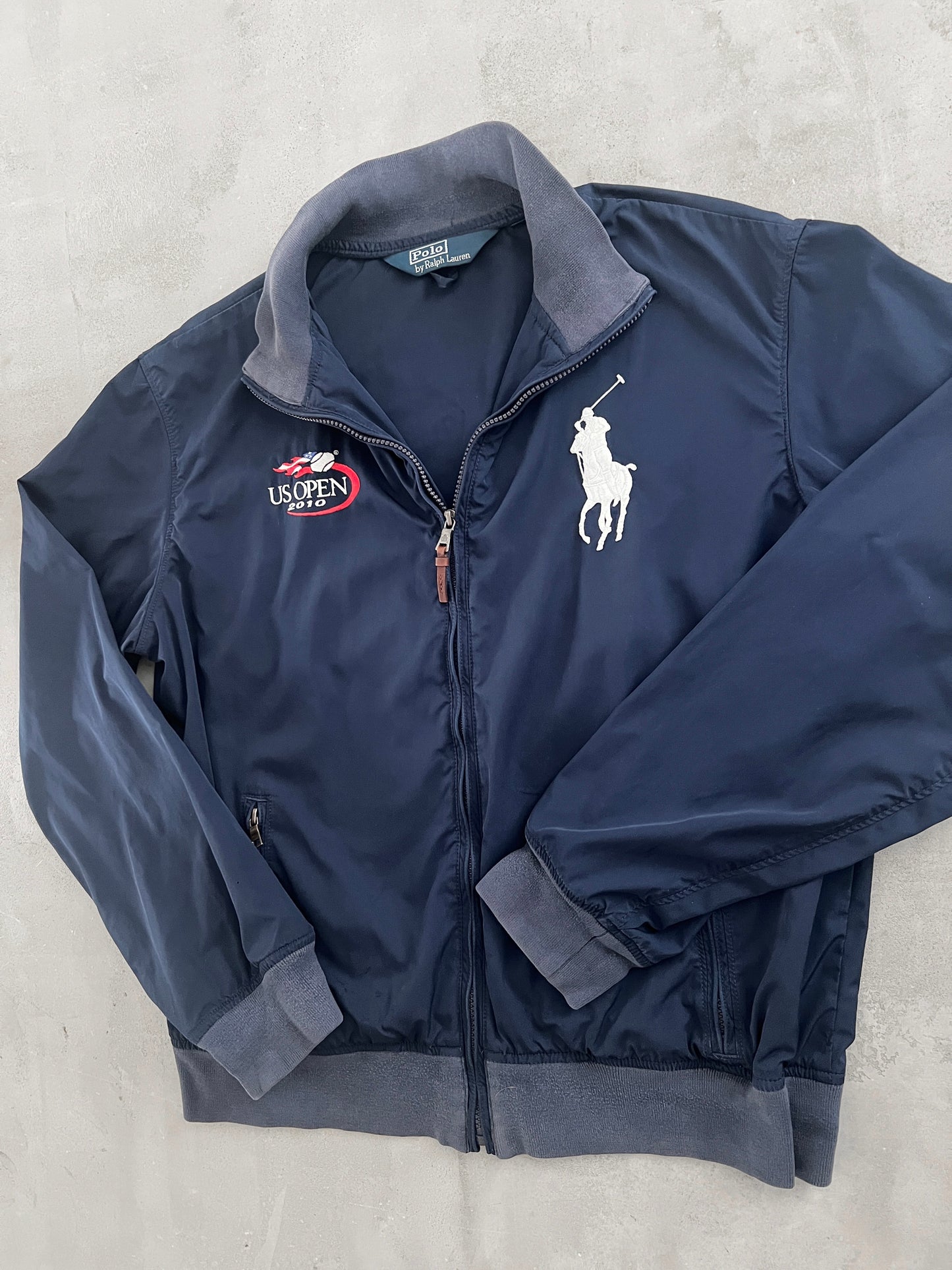 NAVY US OPEN RALPH LAUREN JACKET - 2000S - L