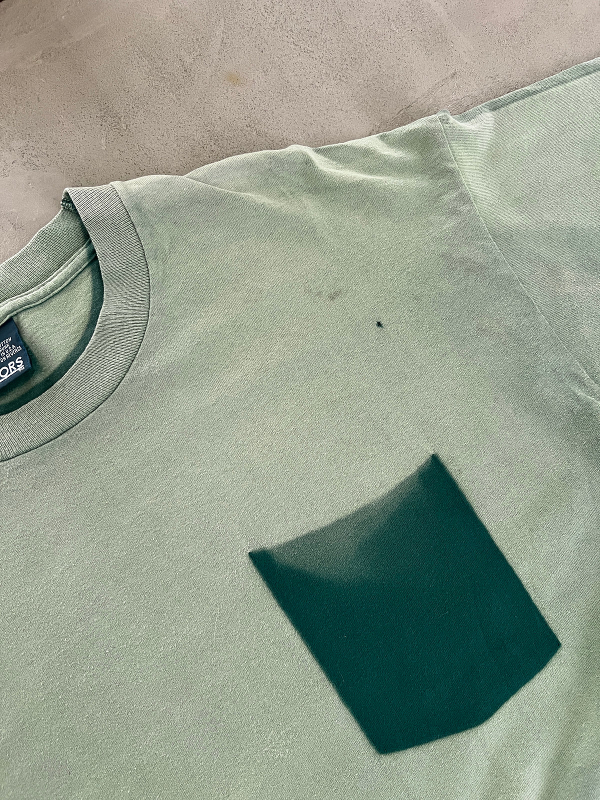 FADED GREEN GHOST POCKET TEE - 1990S - XXL