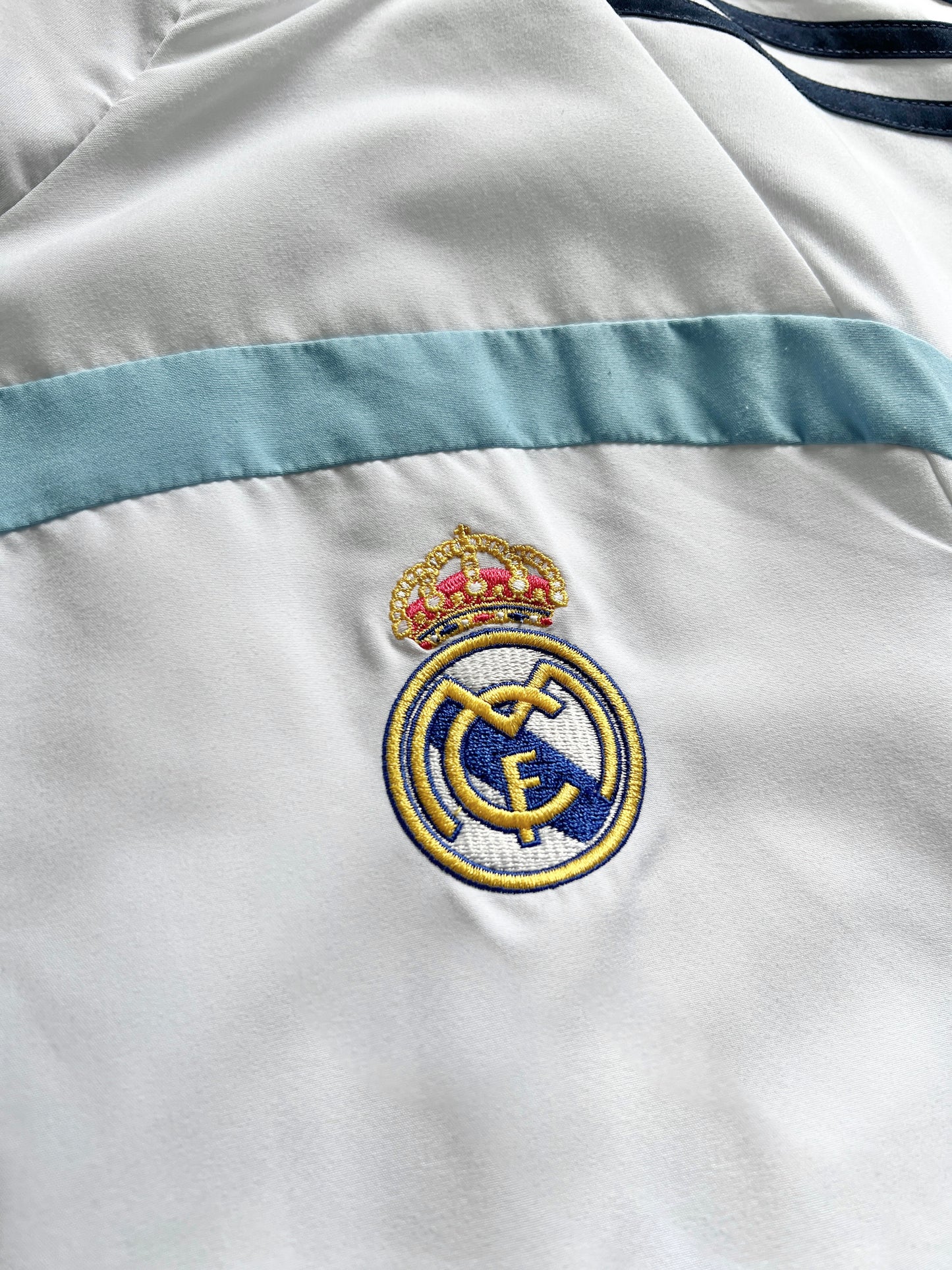 WHITE/BABY BLUE REAL MADRID TRACK JACKET - 2000S - L