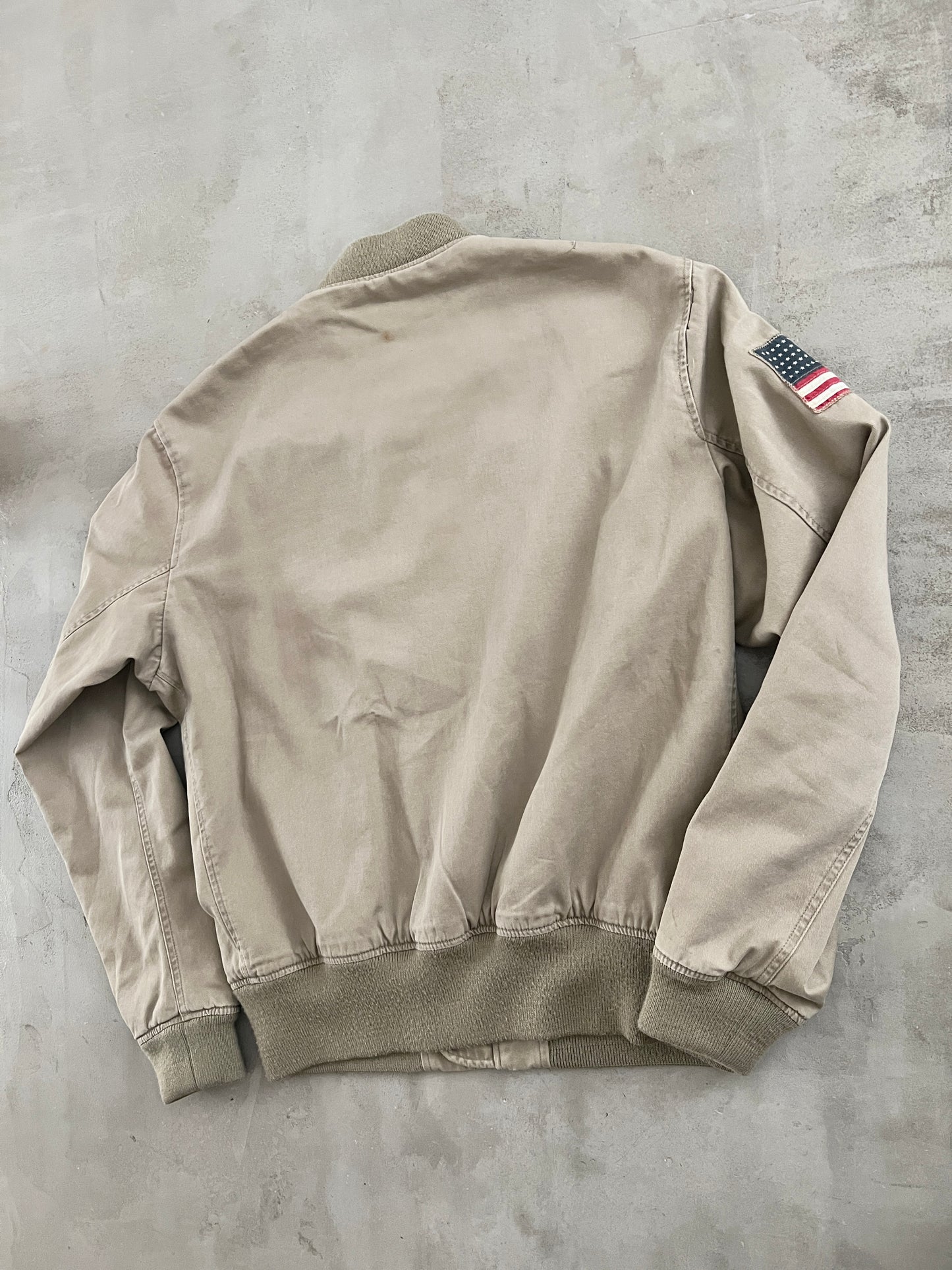 BEIGE RALPH LAUREN FLIGHT JACKET - 2000S - L/M