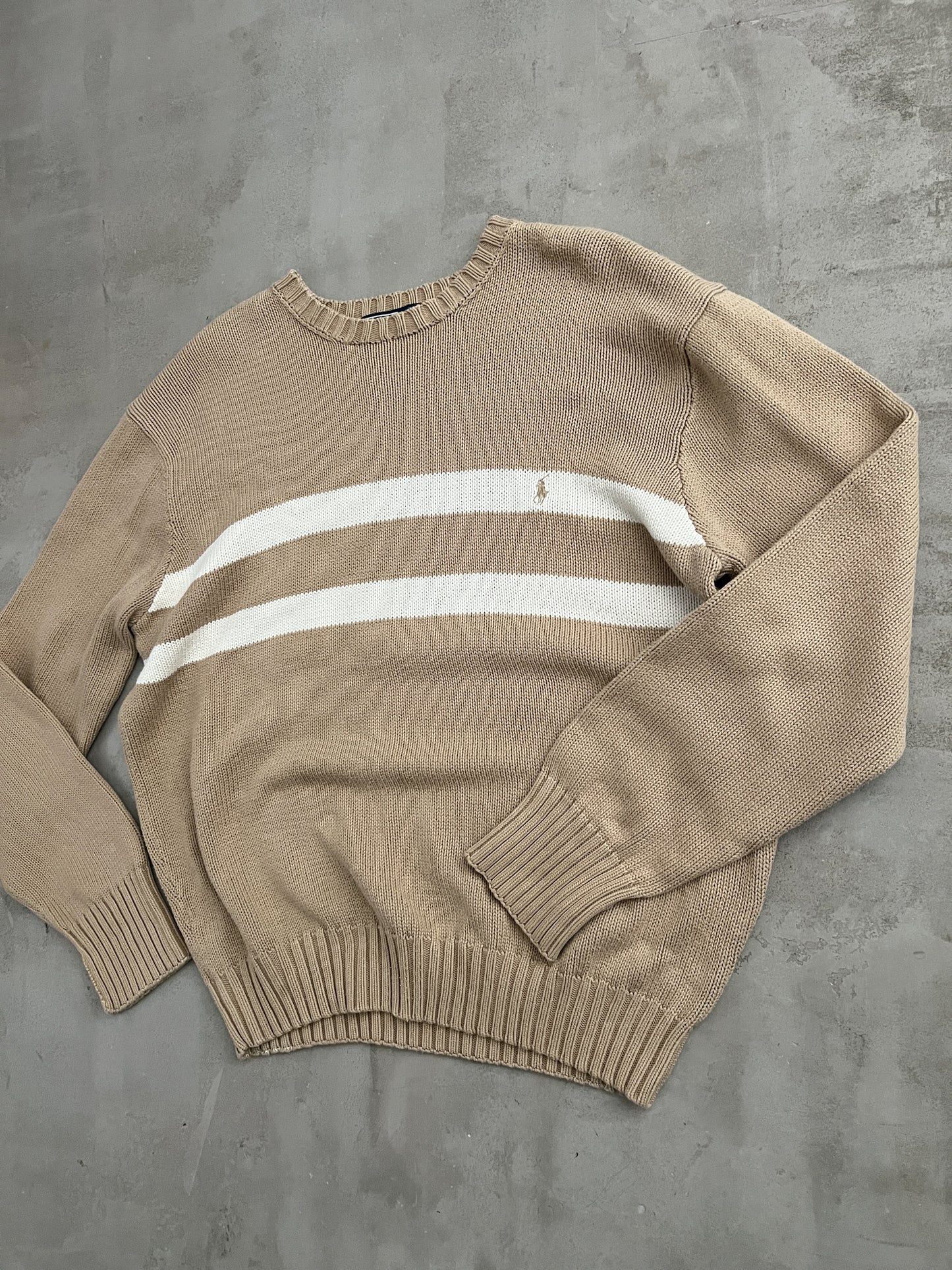 BEIGE RALPH LAUREN KNIT SWEATER - 2000S - L