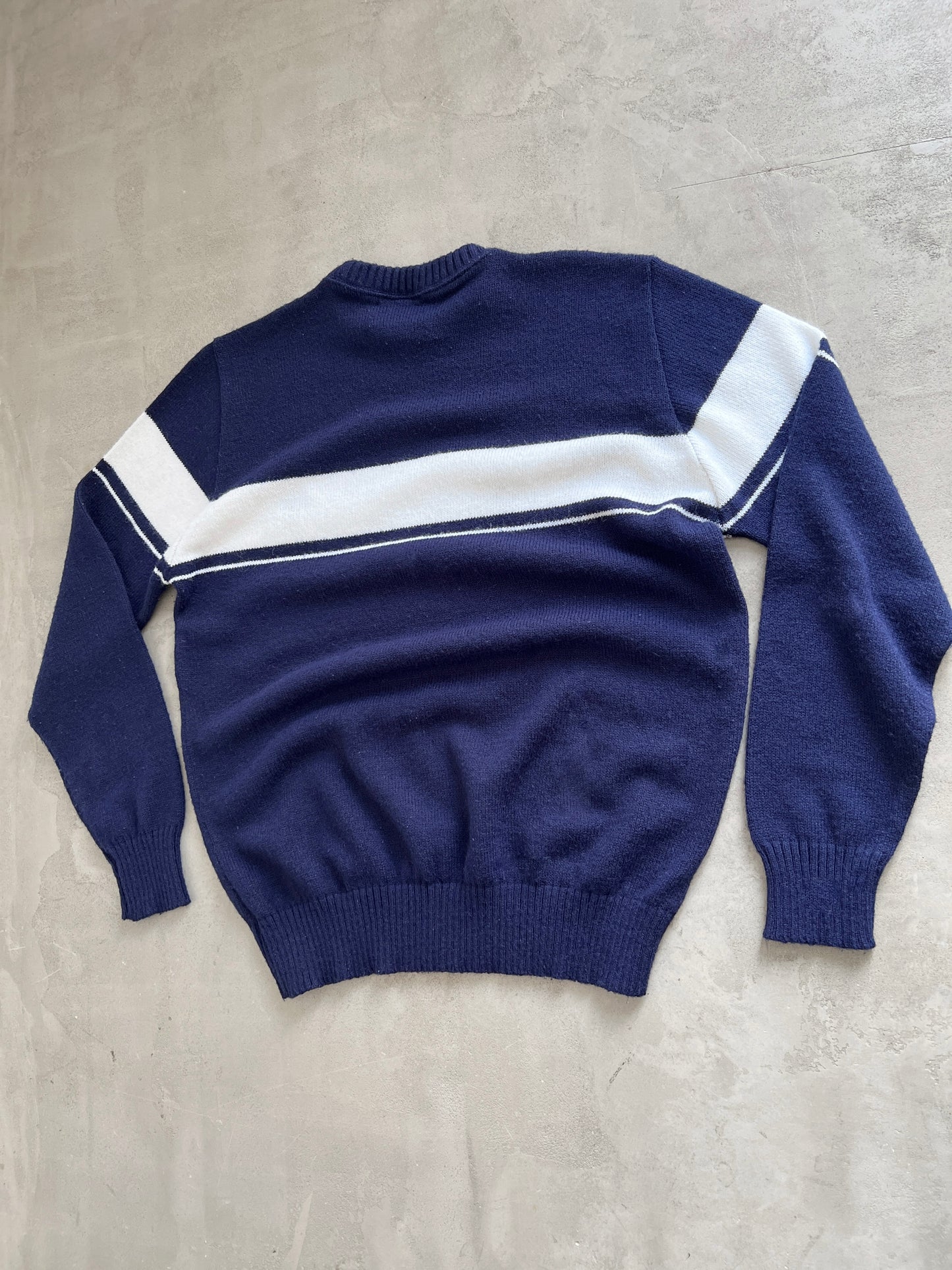 NAVY/WHITE YANKEES KNIT SWEATER - 1990S - M/L