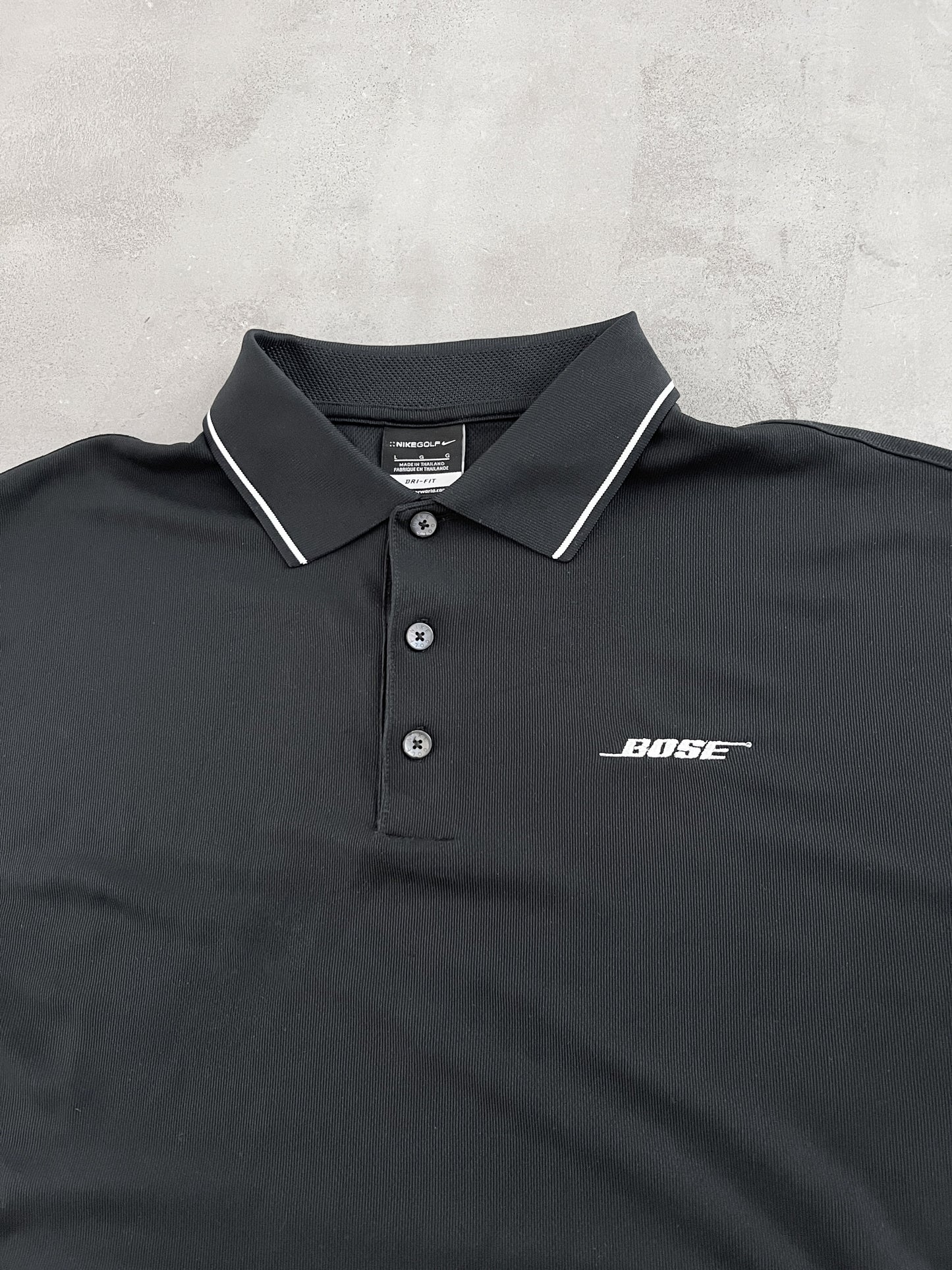 BLACK BOSE X X NIKE GOLF POLO - 2000S - L/XL