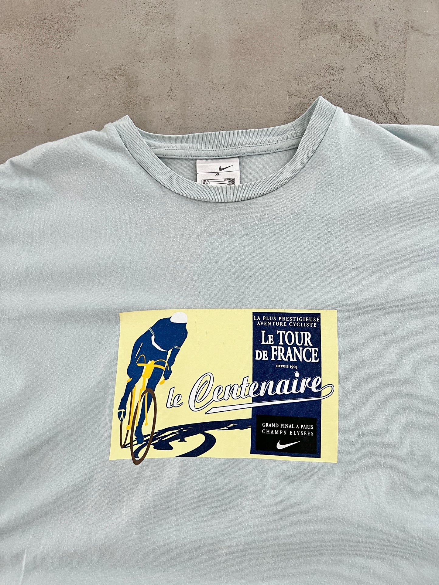 BABY BLUE TOUR DE FRANCE NIKE TEE - 2000S - XL