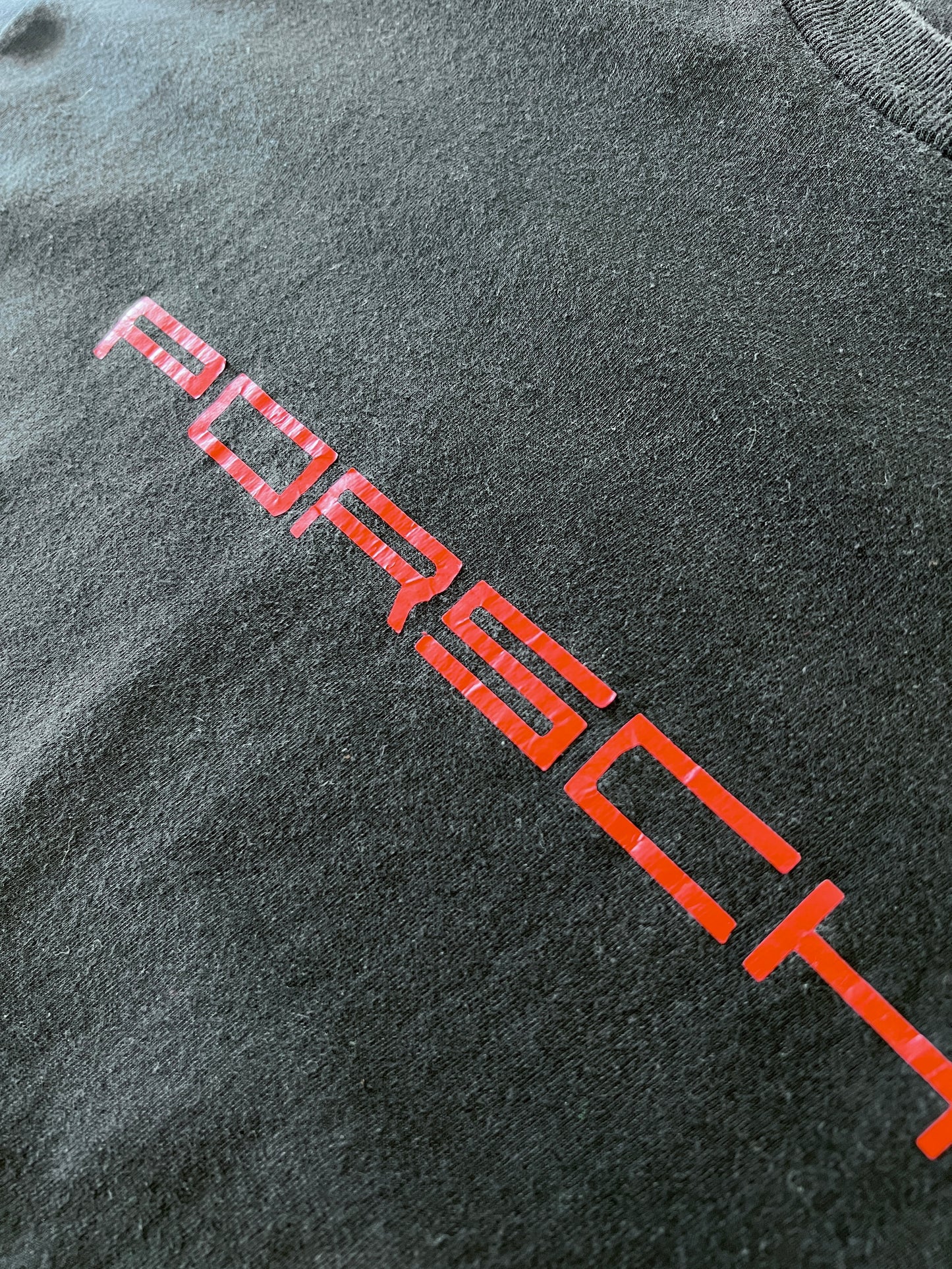 FADED BLACK PORSCHE TEE - 1990S - XL