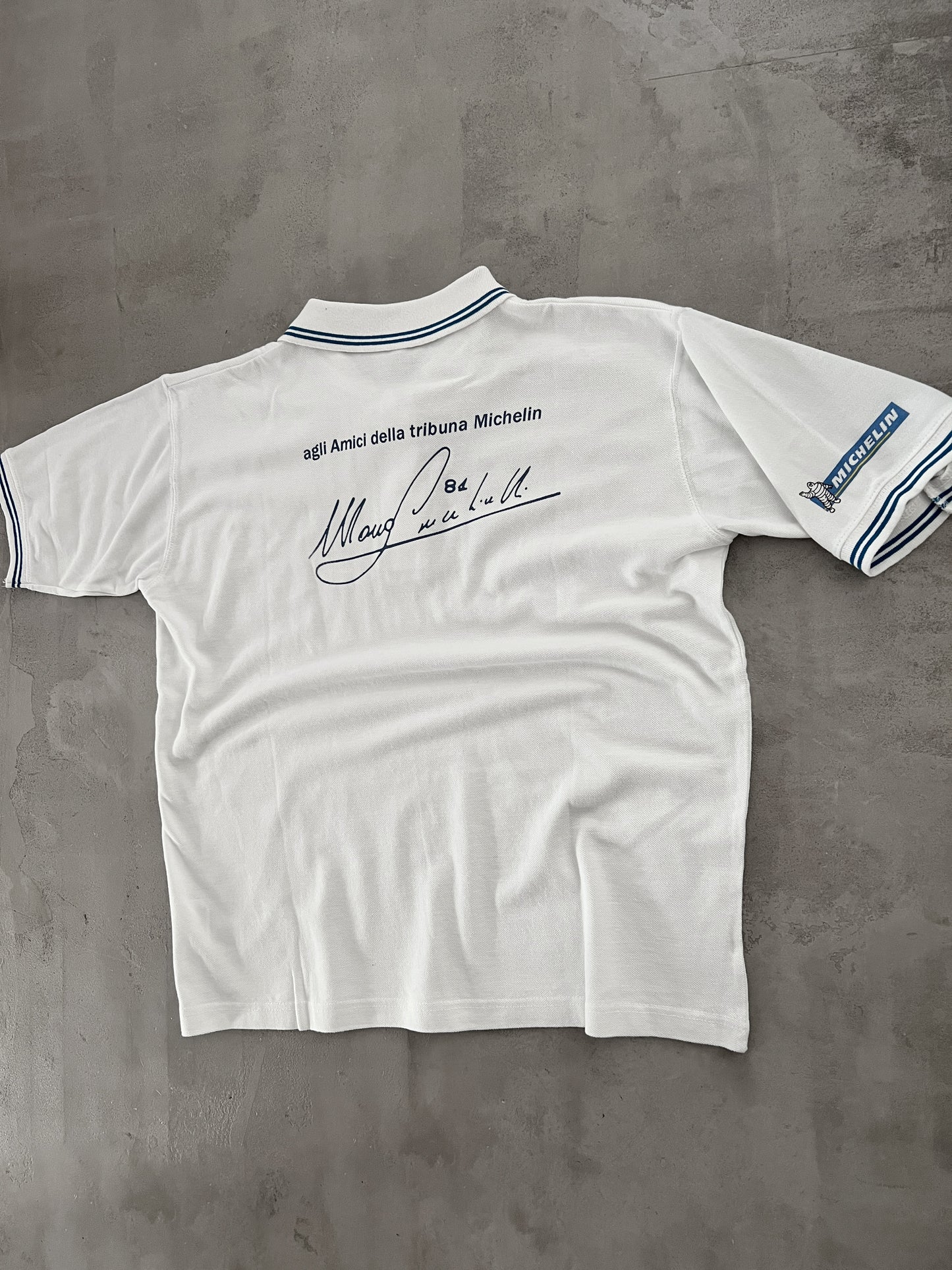 WHITE ITALY MICHELIN RACING POLO - 2000S - M