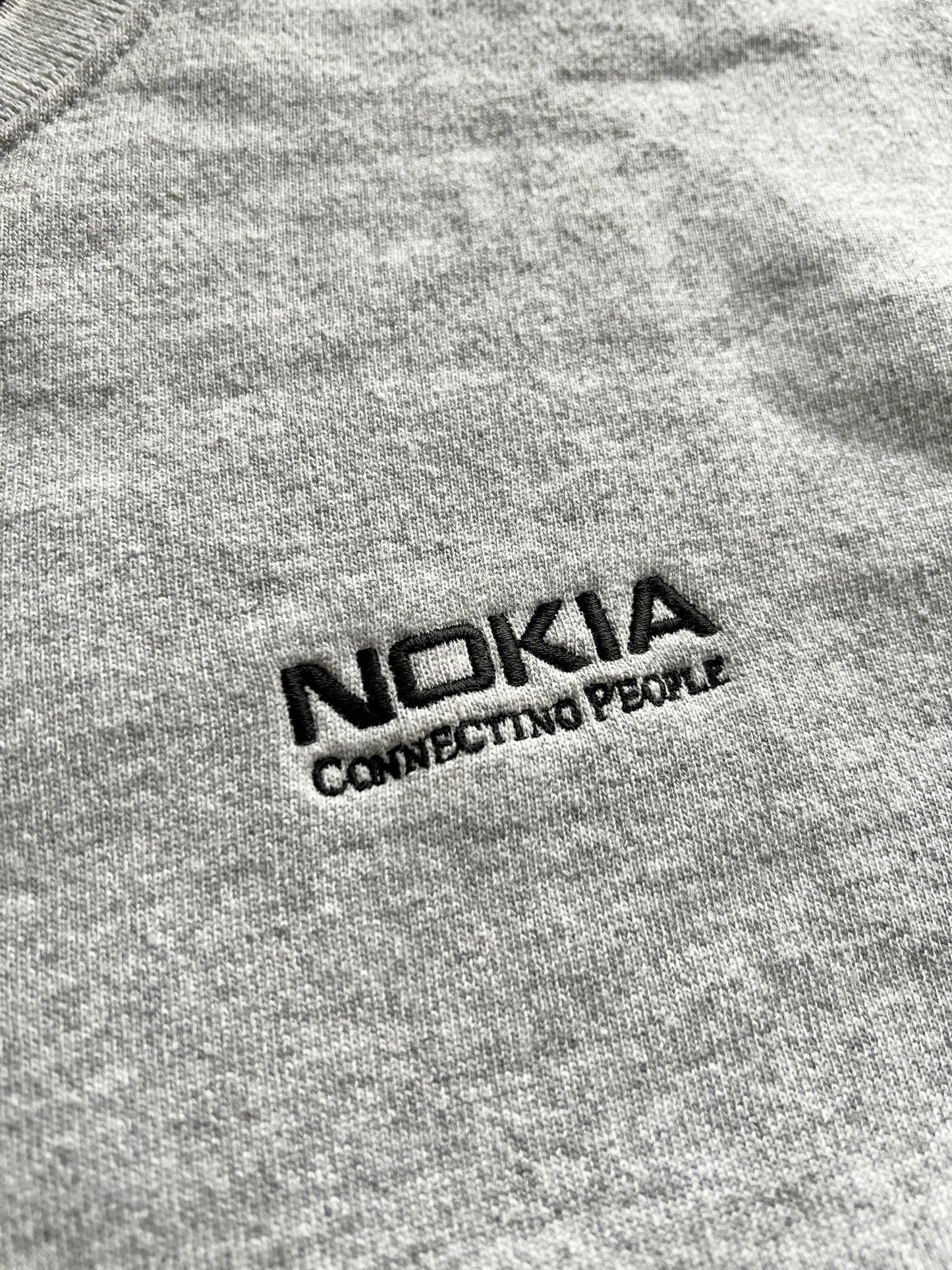 GREY NOKIA SWEATER - 1990S - XL
