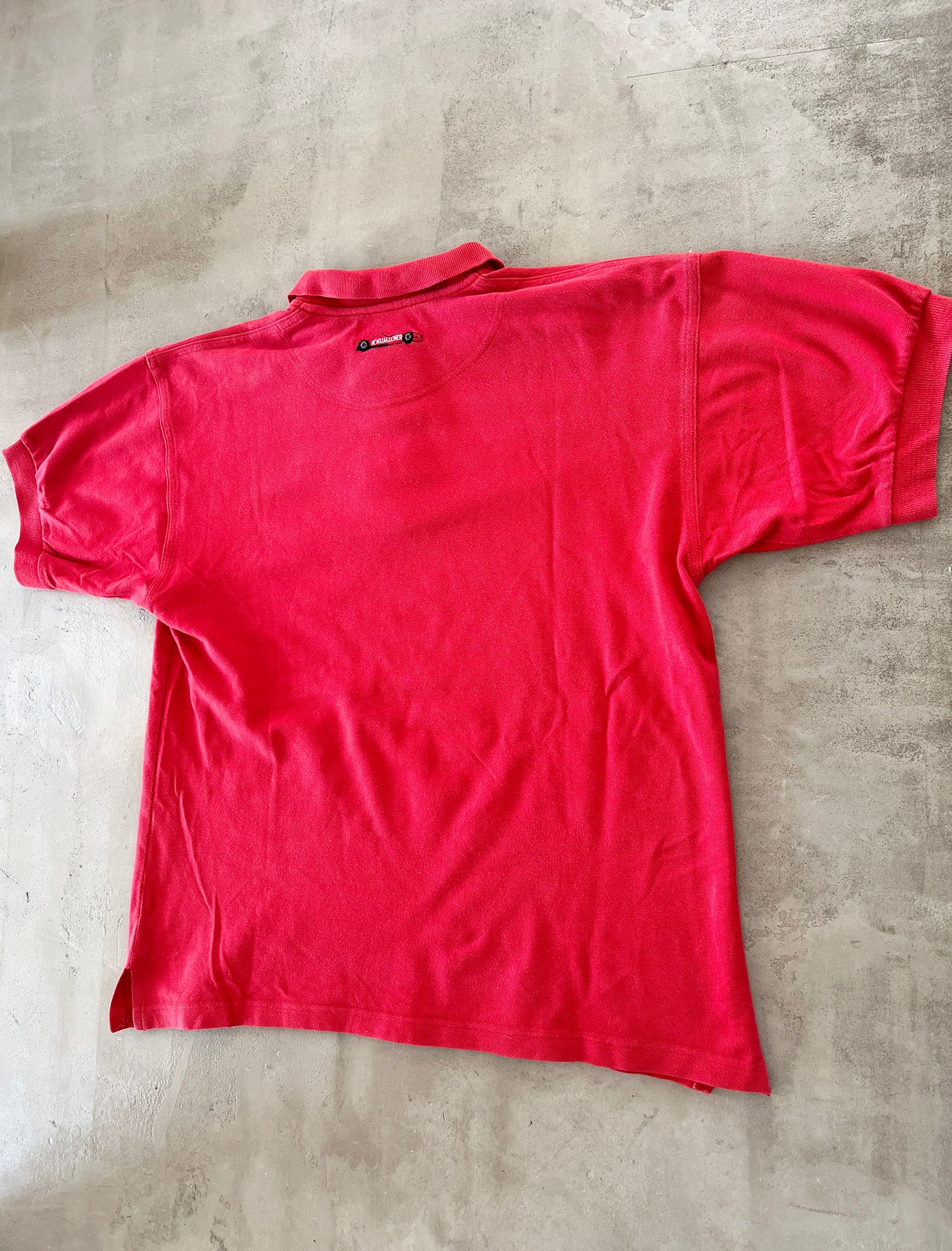 RED FERRARI X SCHUMACHER POLO - 1990S - L/M