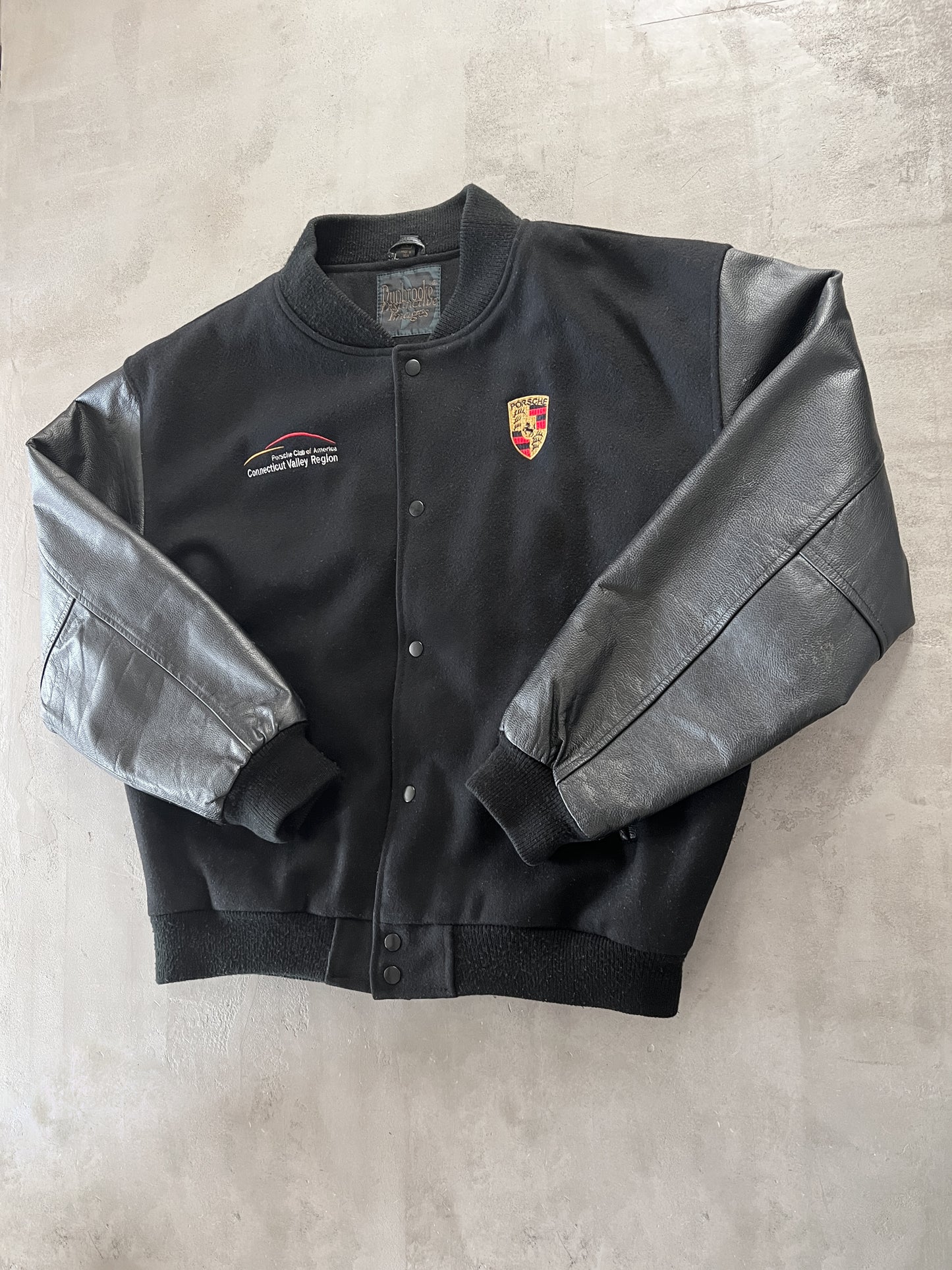 BLACK PORSCHE CLUB AMERICA JACKET - 1990S - L