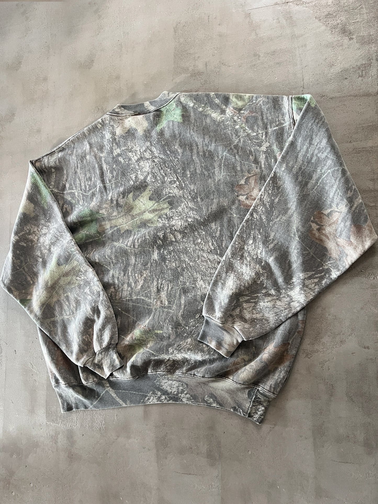 FADED CAMO SWEATER - 1990S - L