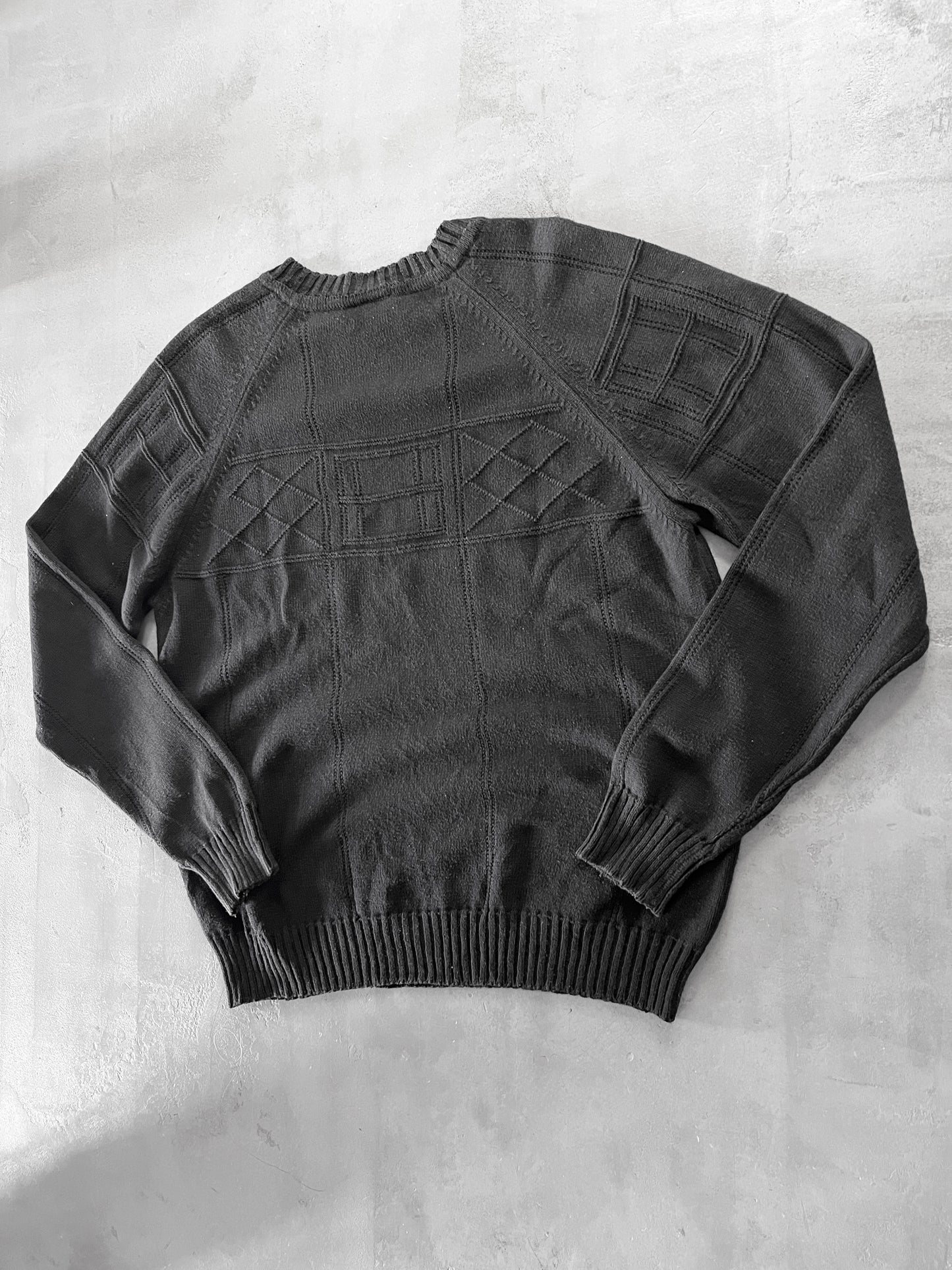 BLACK LACOSTE KNIT SWEATER - 2000S - M