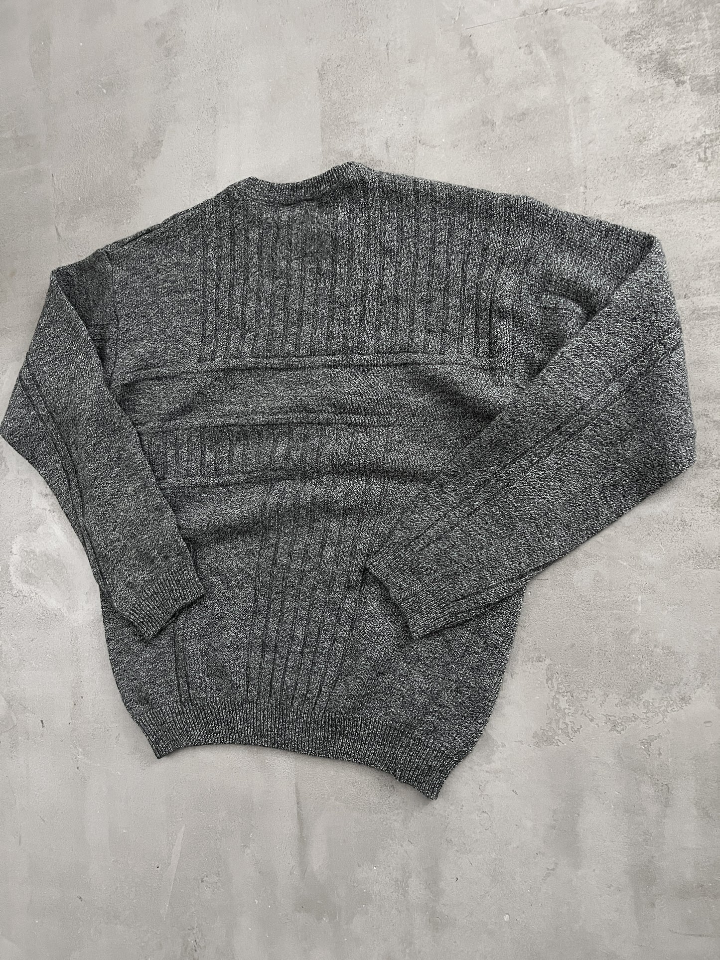 GREY LACOSTE KNIT SWEATER - 2000S - S