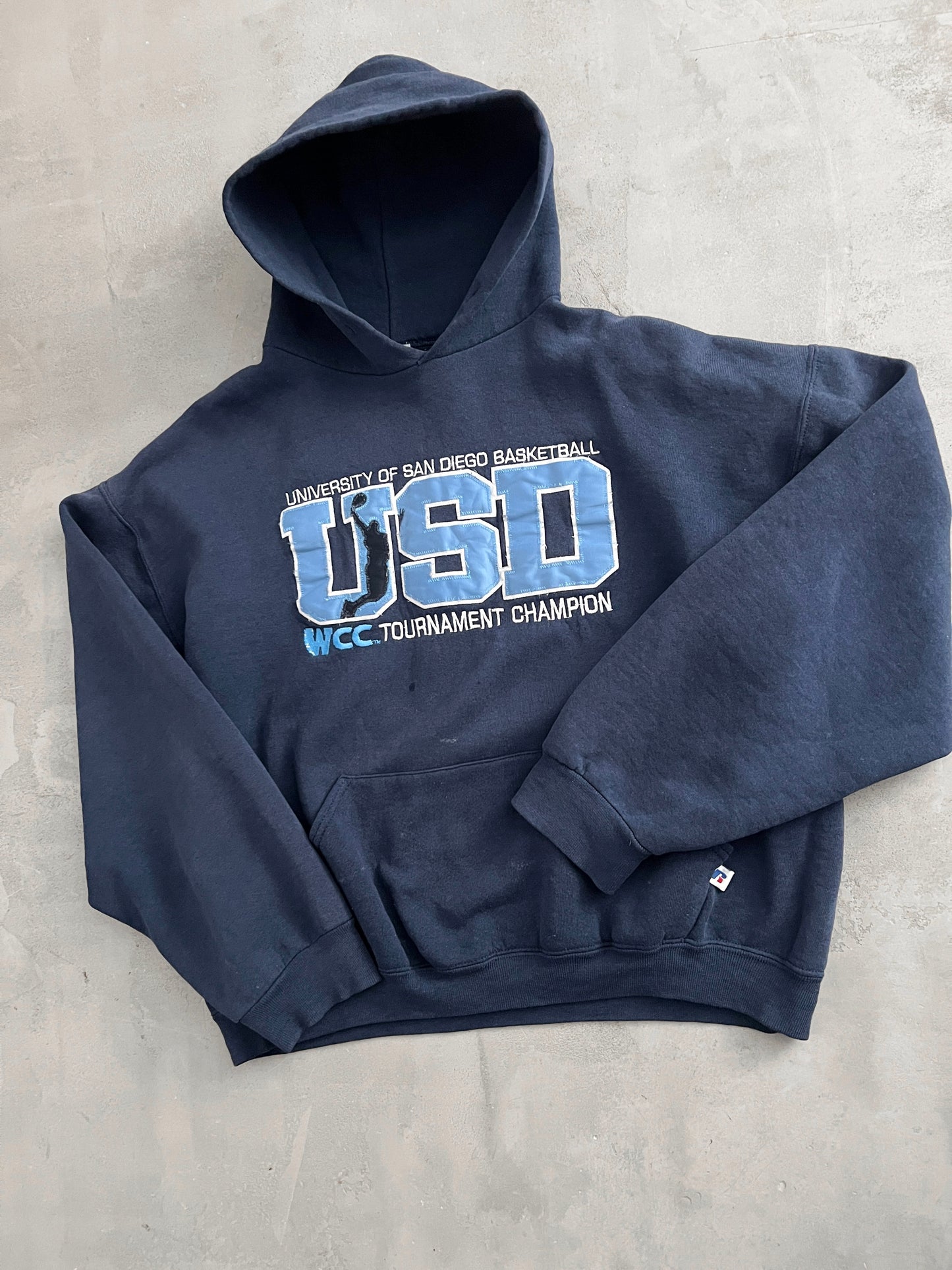 NAVY RUSSELL BASKETBALL HOODIE - 2000S - S