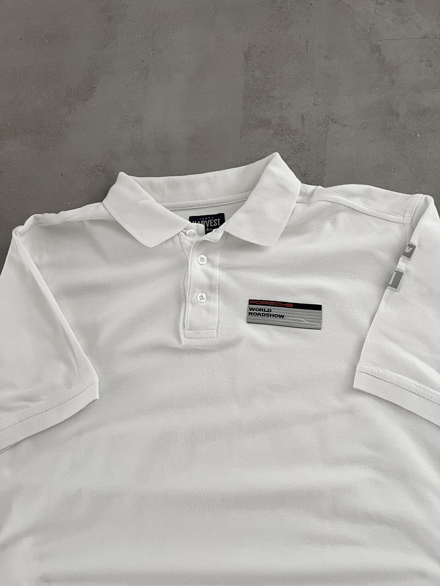 WHITE PORSCHE RACING POLO - 2000S - XL/L