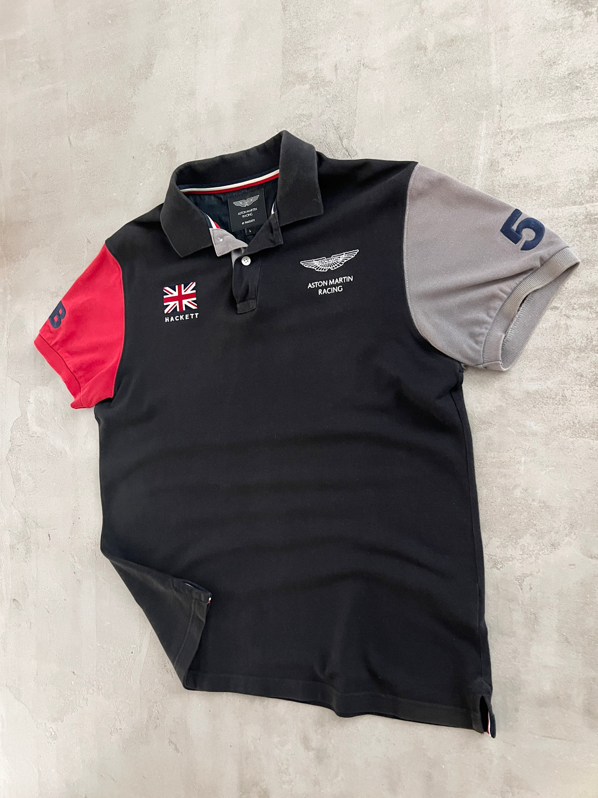 BLACK ASTON MARTIN RACING POLO - 2000S - L