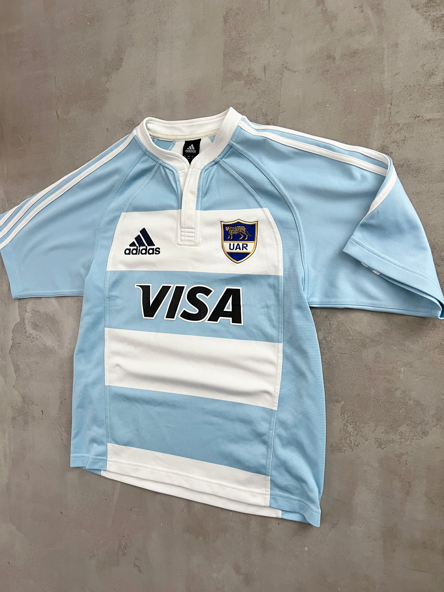 WHITE/BABY BLUE ARGENTINA RUGBY JERSEY - 2000S - M/L