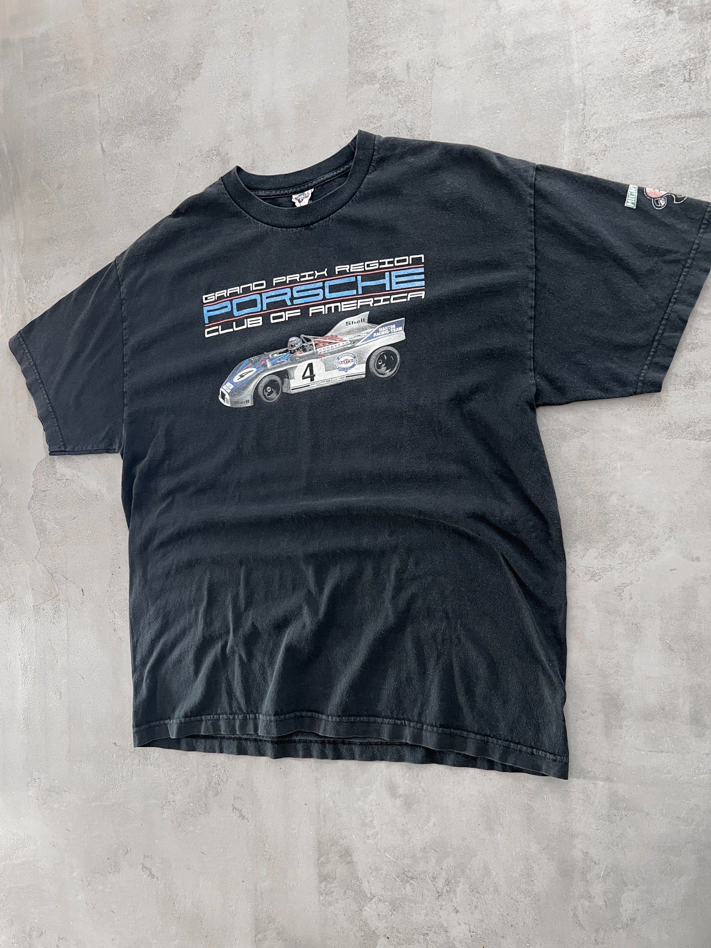 FADED BLACK PORSCHE TEE - 2000S - XL