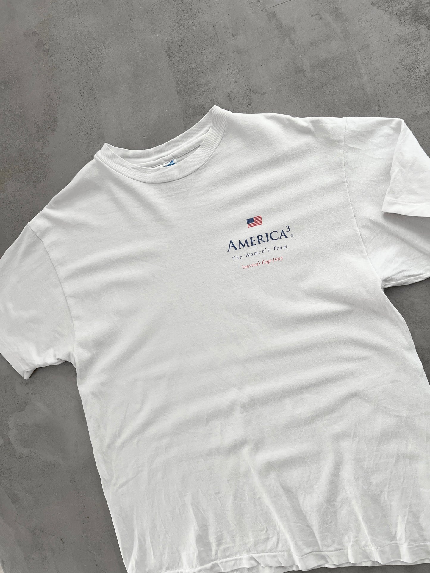 WHITE AMERICA'S CUP SAILING TEE - 1995 - L