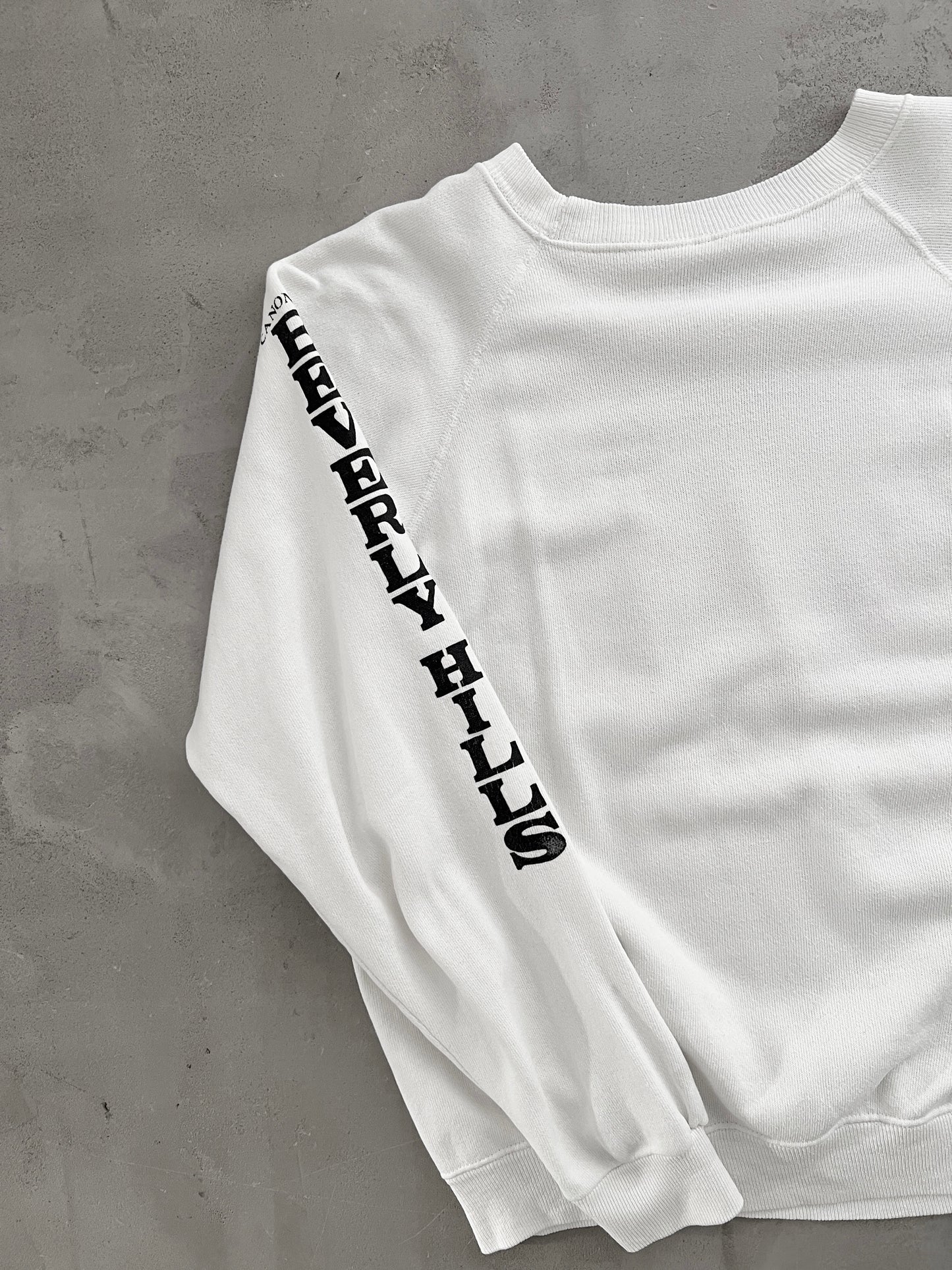 WHITE BMW BEVERLY HILLS SWEATER - 1980S - XS
