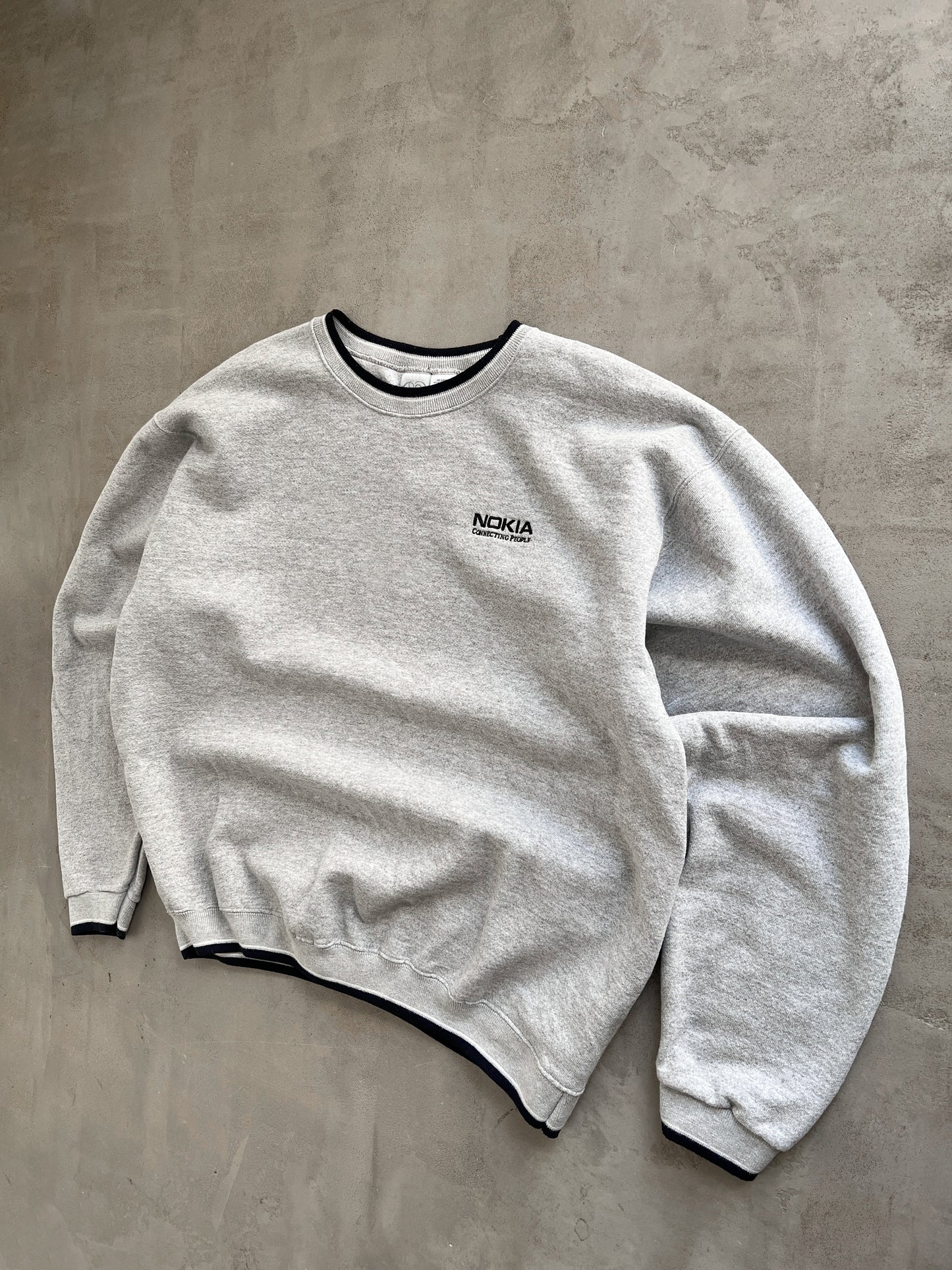 GREY NOKIA PROMO SWEATER - 1990S - L