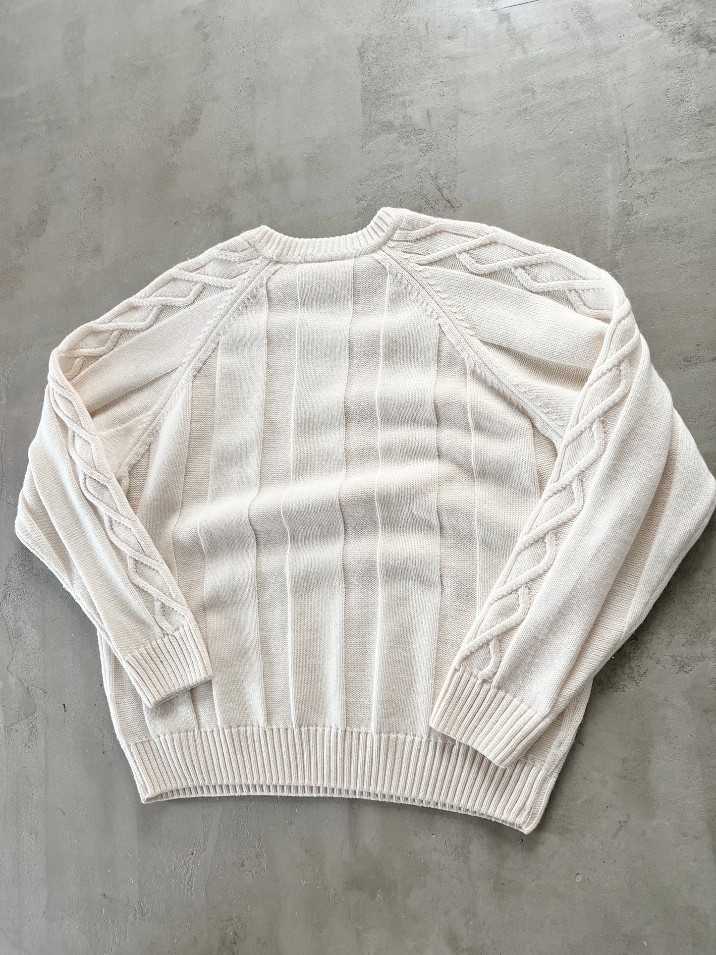 CREME LACOSTE KNIT SWEATER - 2000S - S/M