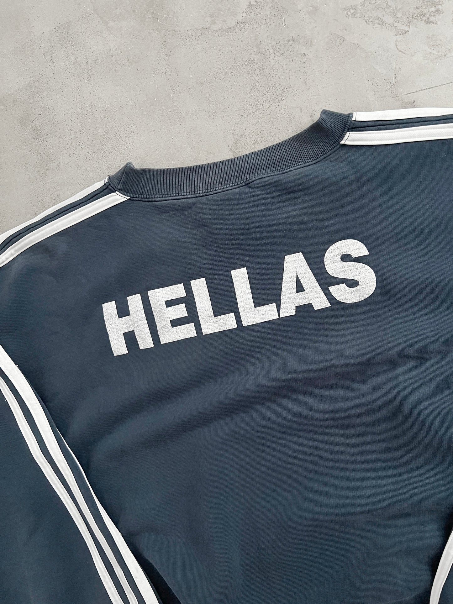 NAVY GREECE ADIDAS SWEATER - 2000S - XL/L