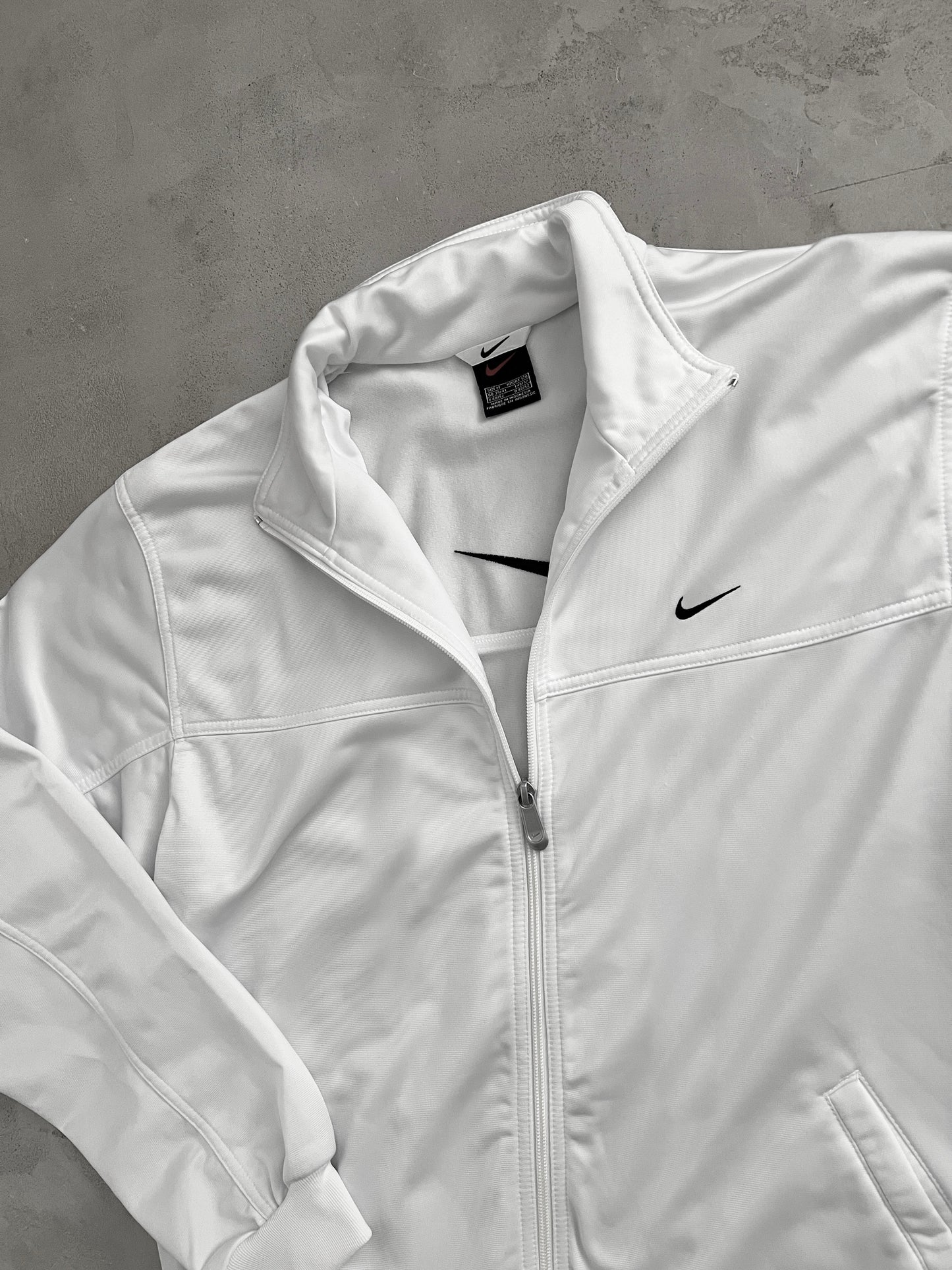 WHITE NIKE TRACK JACKET - 2000S - L