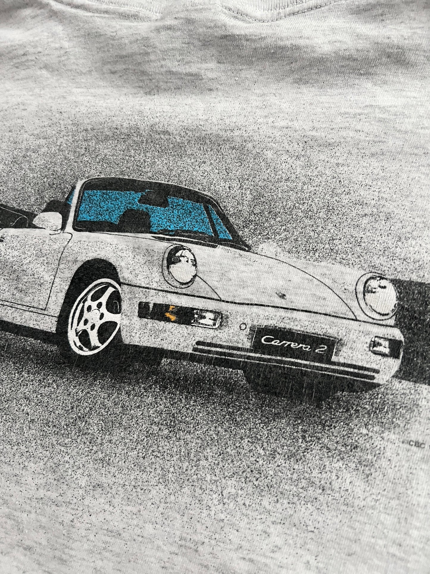 GREY PORSCHE 911 TEE - 1990S - L/M