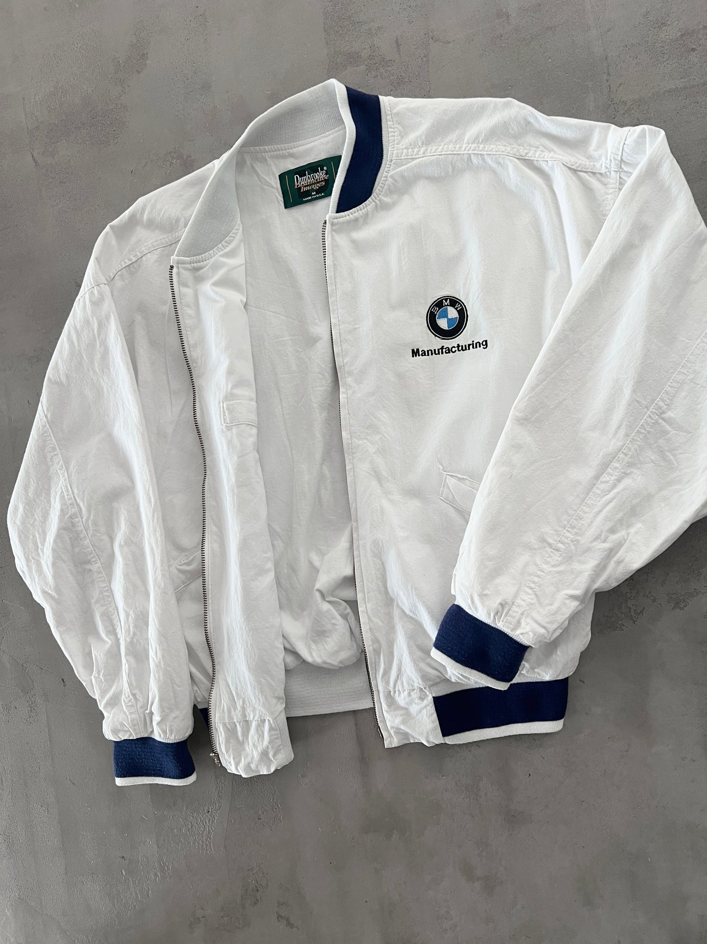 WHITE/NAVY BMW STAFF JACKET - 1990S - M