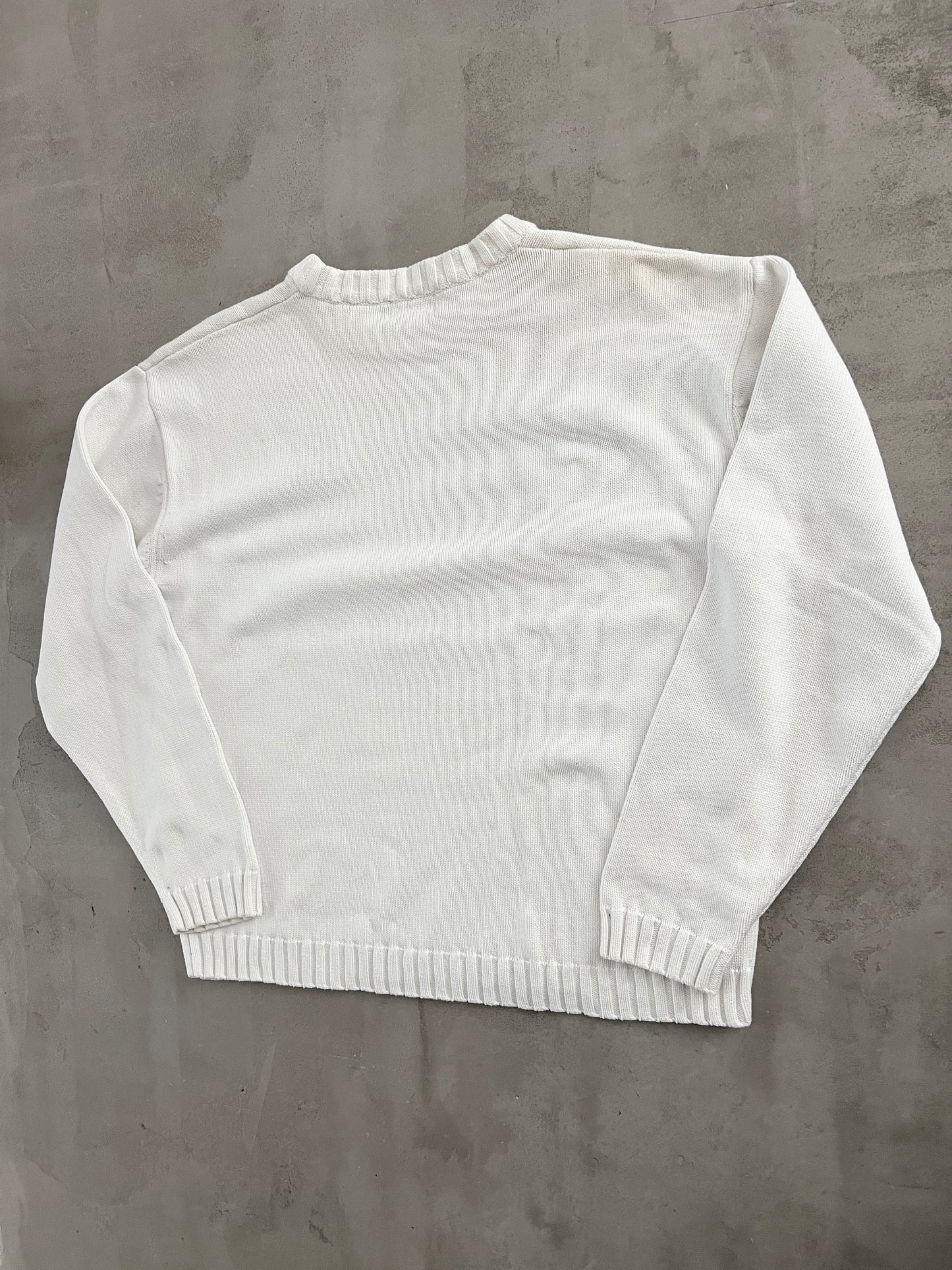 WHITE MARSEILLE KNIT SWEATER - 2000S - M