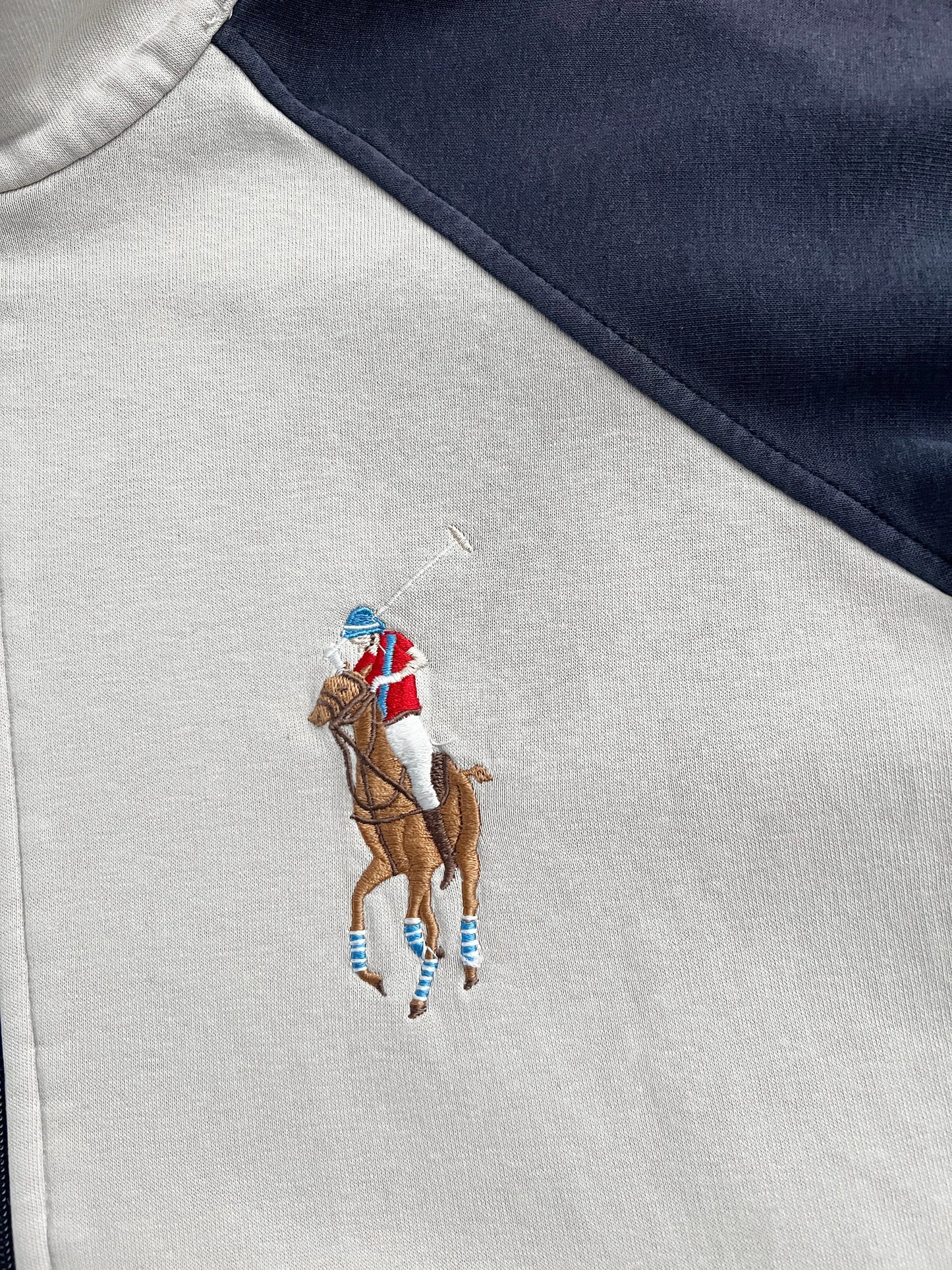 CREME/NAVY US OPEN POLO RALPH LAUREN JACKET - 2000S - S