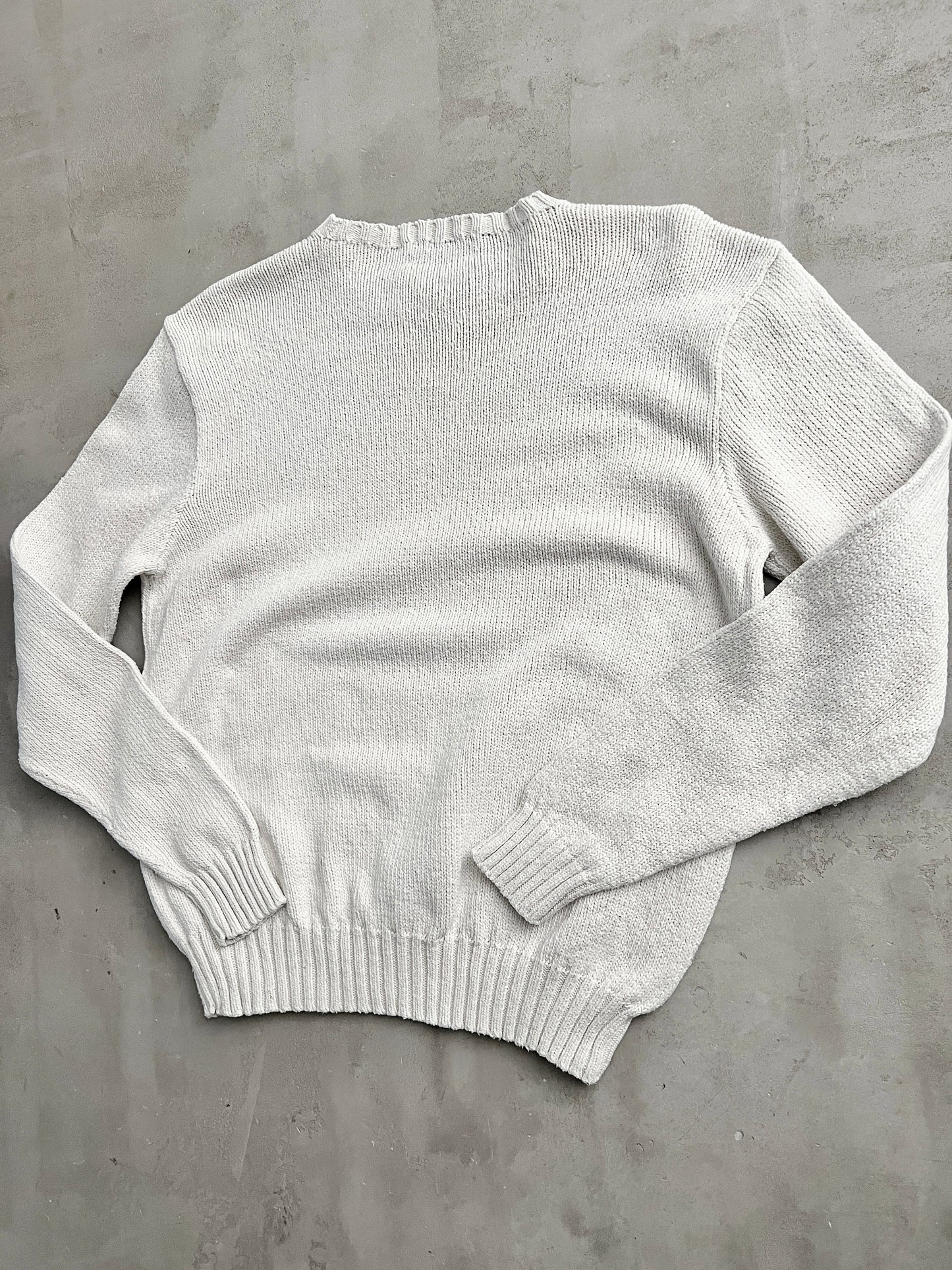CREME POLO RALPH LAUREN KNIT SWEATER - 2000S - S/M