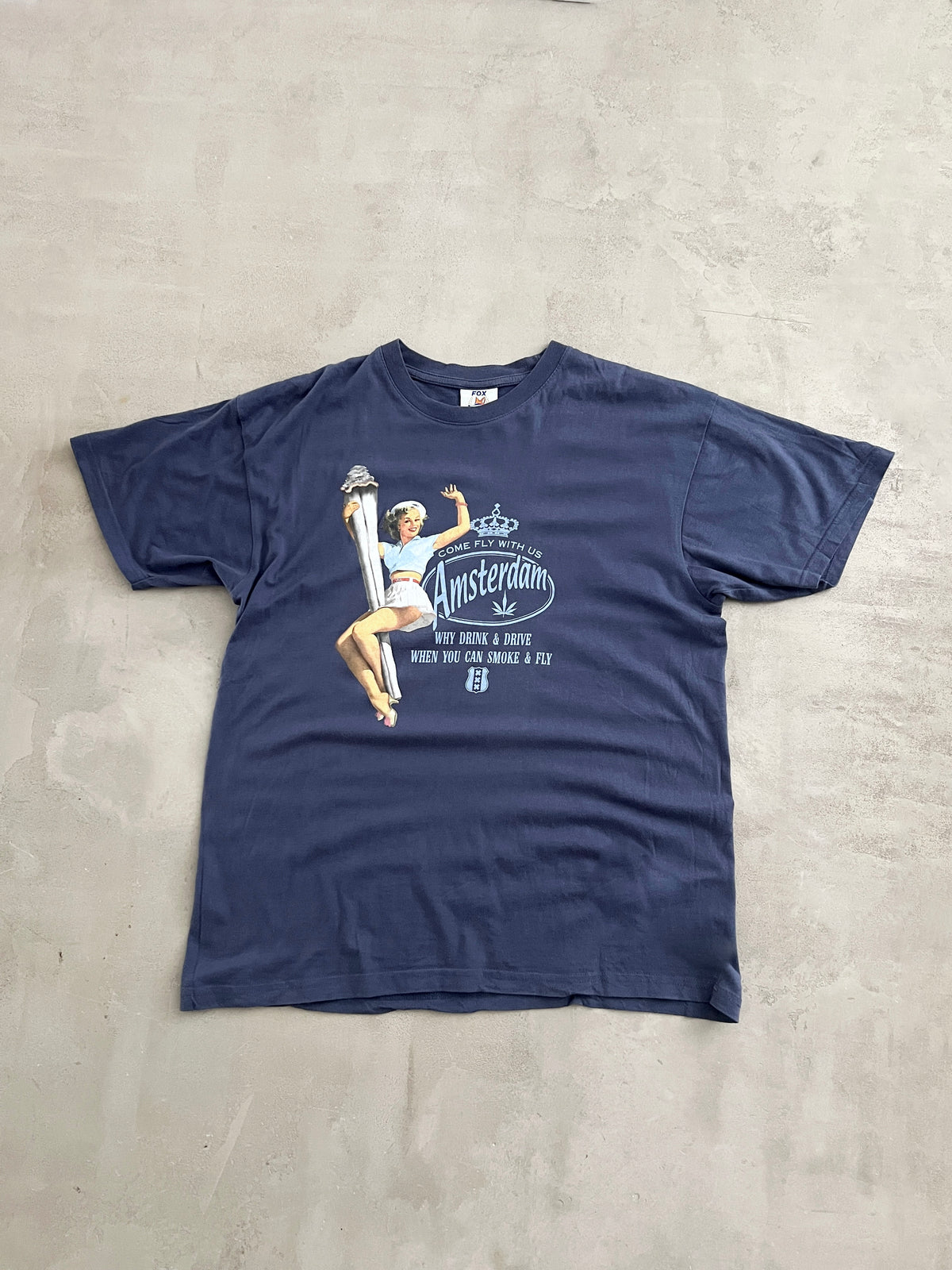 NAVY SMOKE TEE - 1990S - L/M