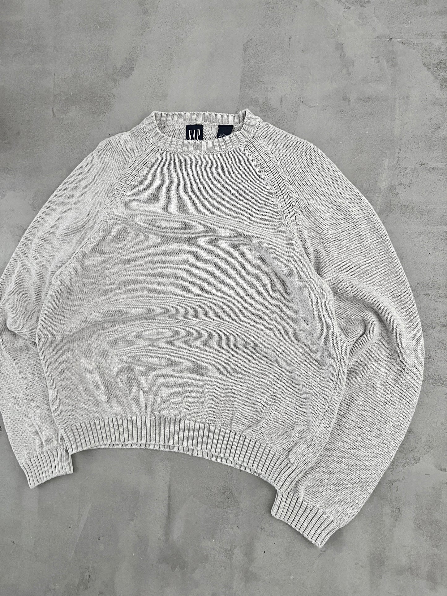 CREME GAP KNIT SWEATER - 1990S - M/L