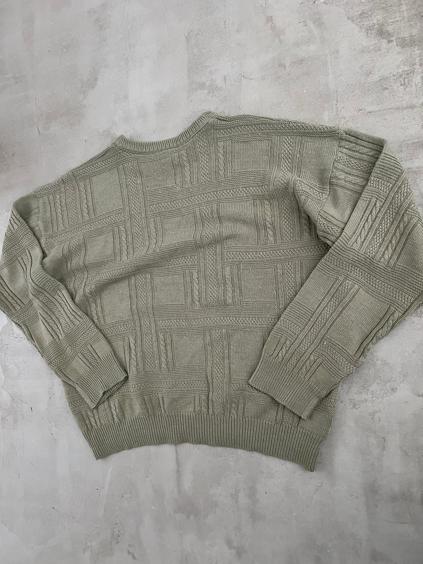 BEIGE LACOSTE KNIT SWEATER - 2000S - M