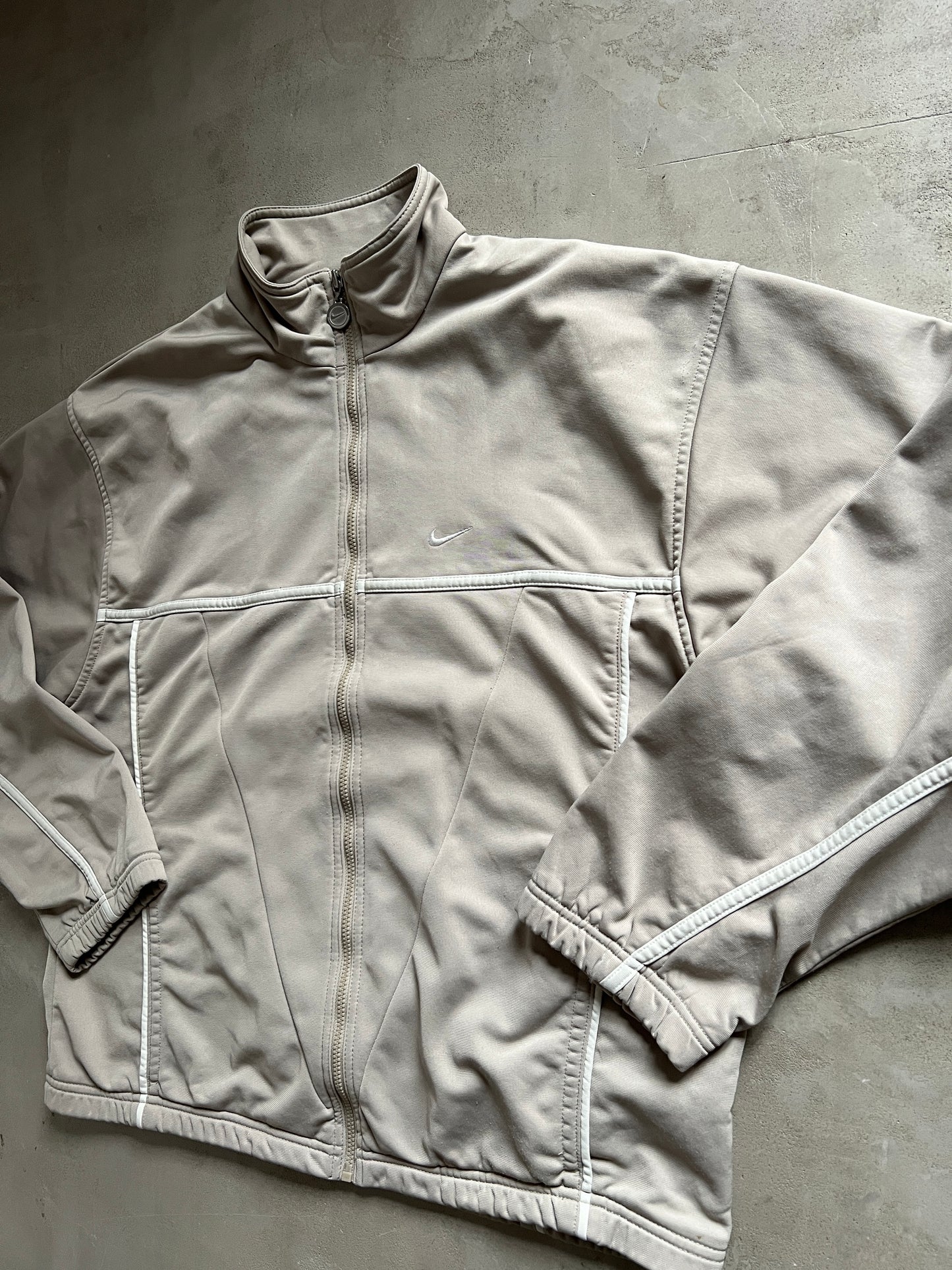 BEIGE NIKE TRACK JACKET - 2000S - L