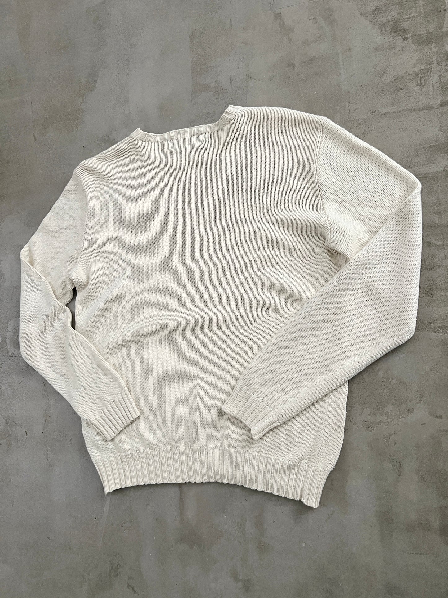 CREME RALPH LAUREN KNIT SWEATER - 2000S - L/M