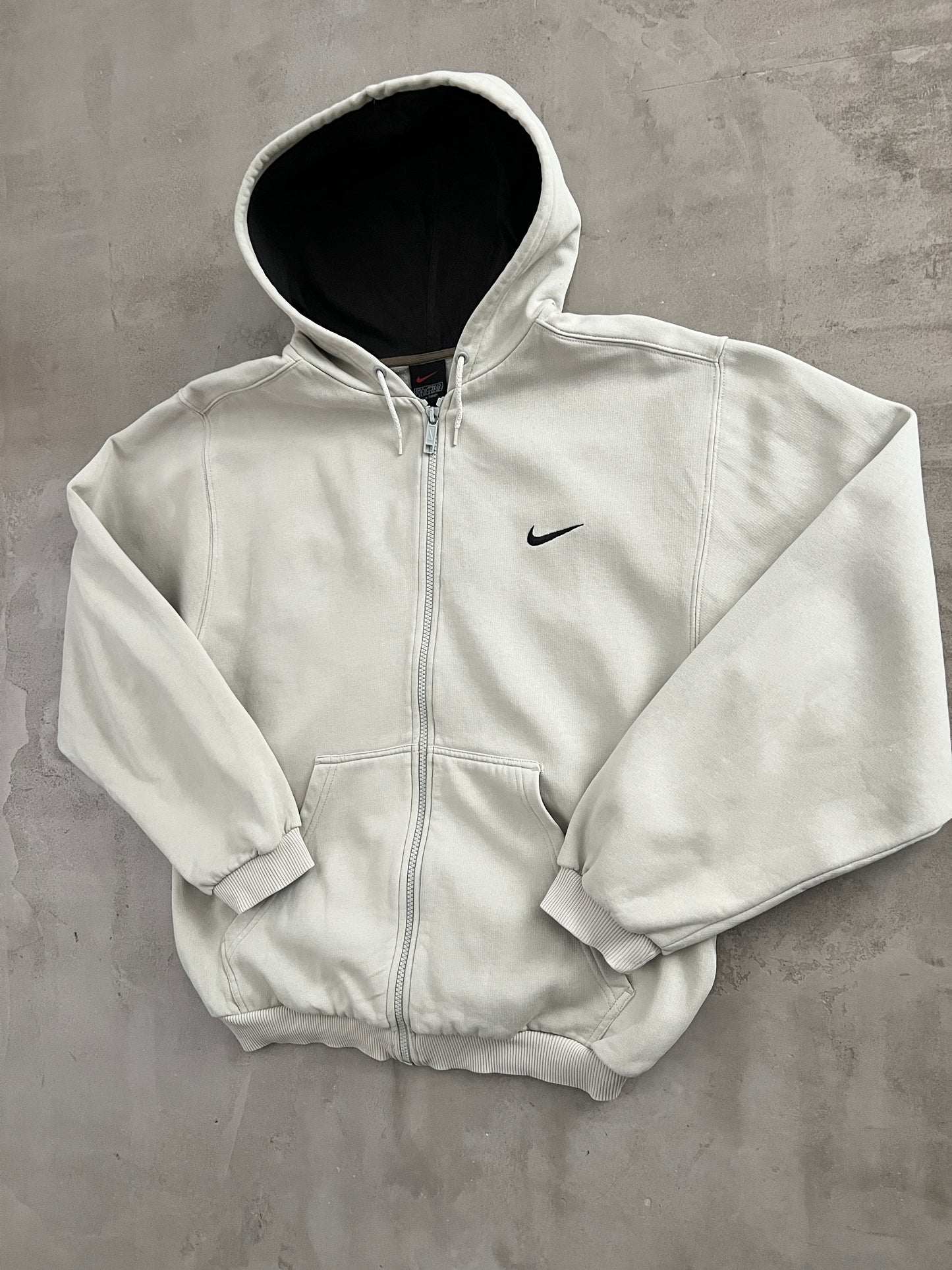 CREME NIKE ZIP UP HOODIE - 1990S - M