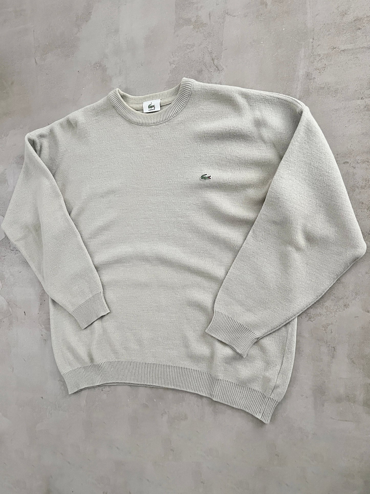 CREME LACOSTE KNIT SWEATER - 2000S - M