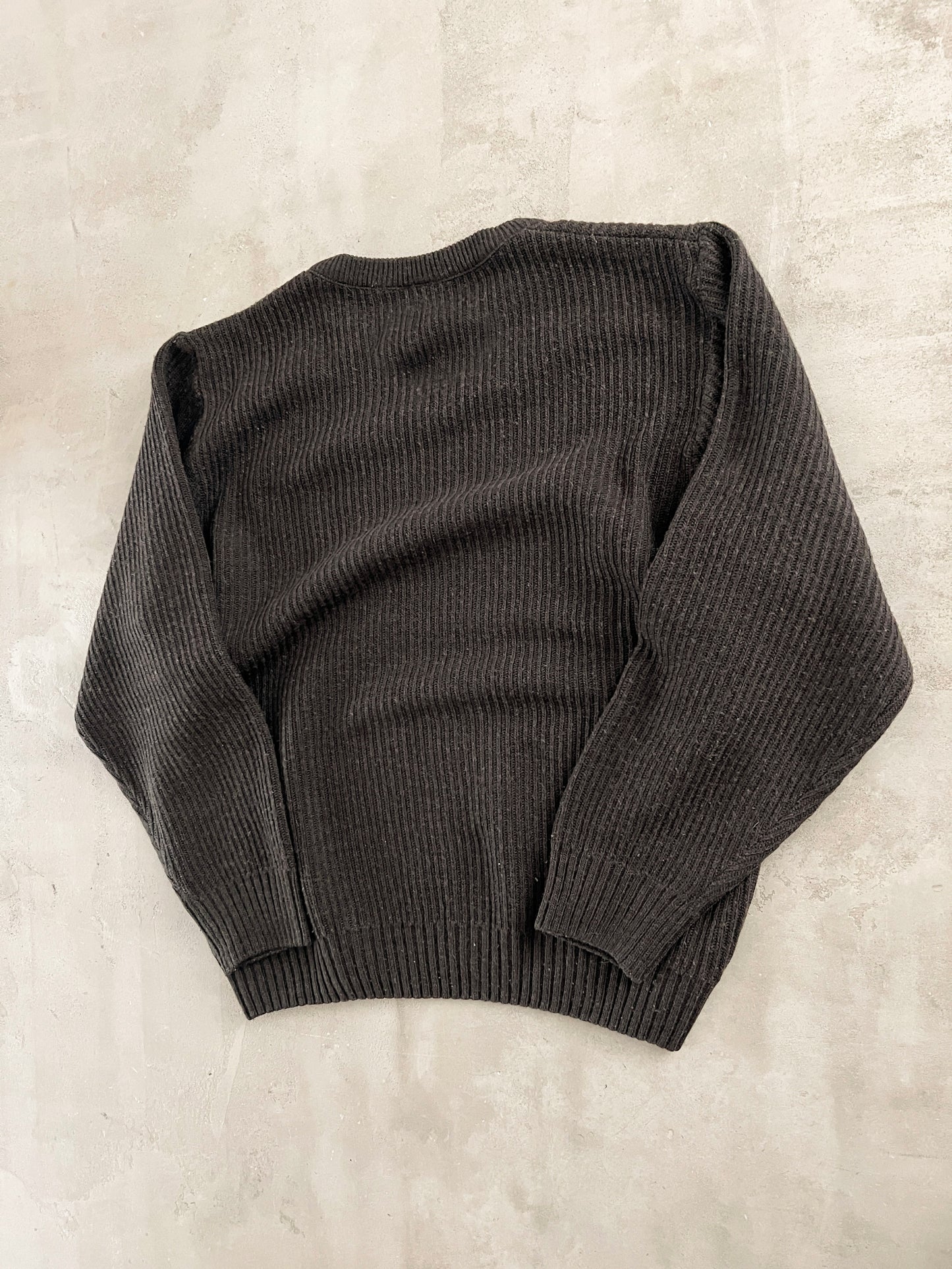 MOCHA LACOSTE KNIT SWEATER - 2000S - S/M