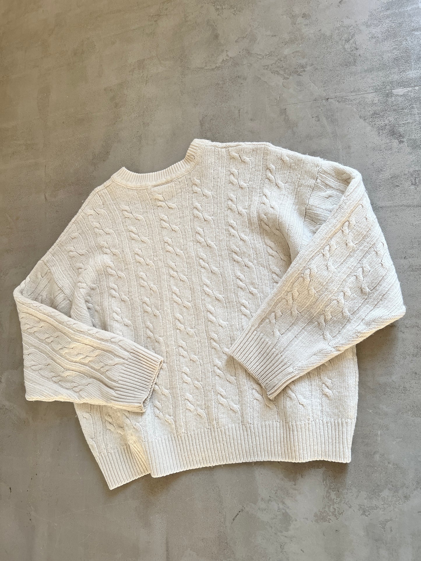 CREME LACOSTE KNIT SWEATER - 2000S - XS