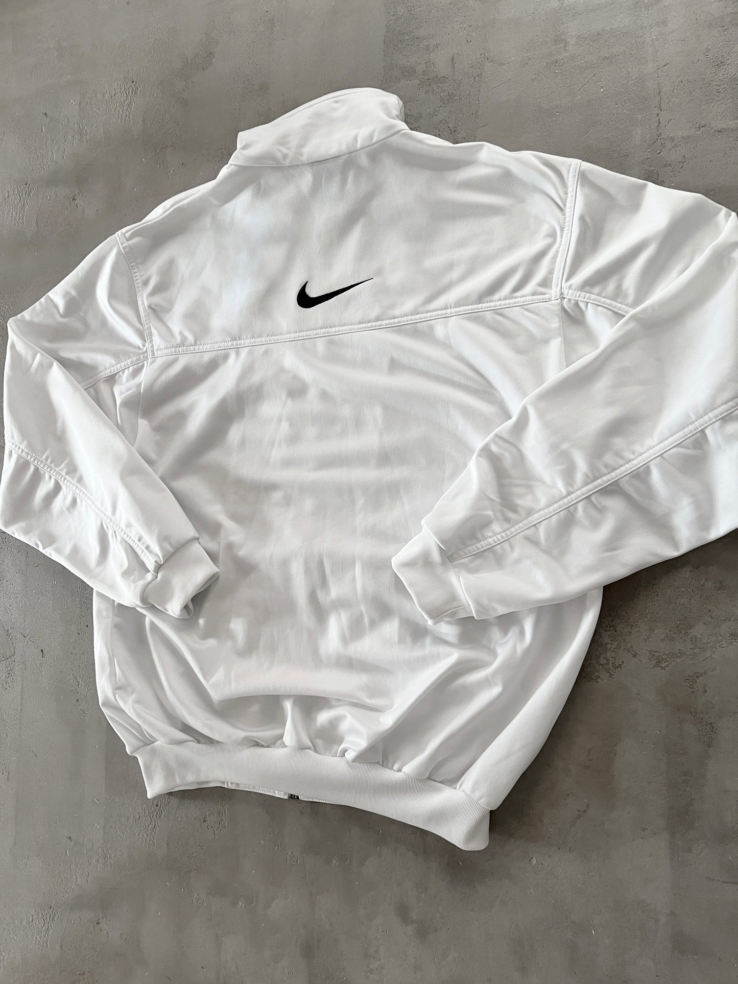 WHITE NIKE TRACK JACKET - 1990S - L
