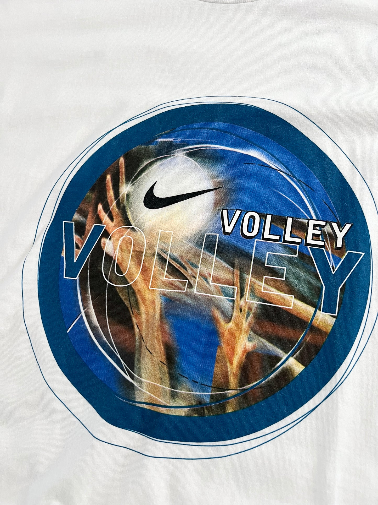 WHITE NIKE VOLLEYBALL TEE - 1990S - XL