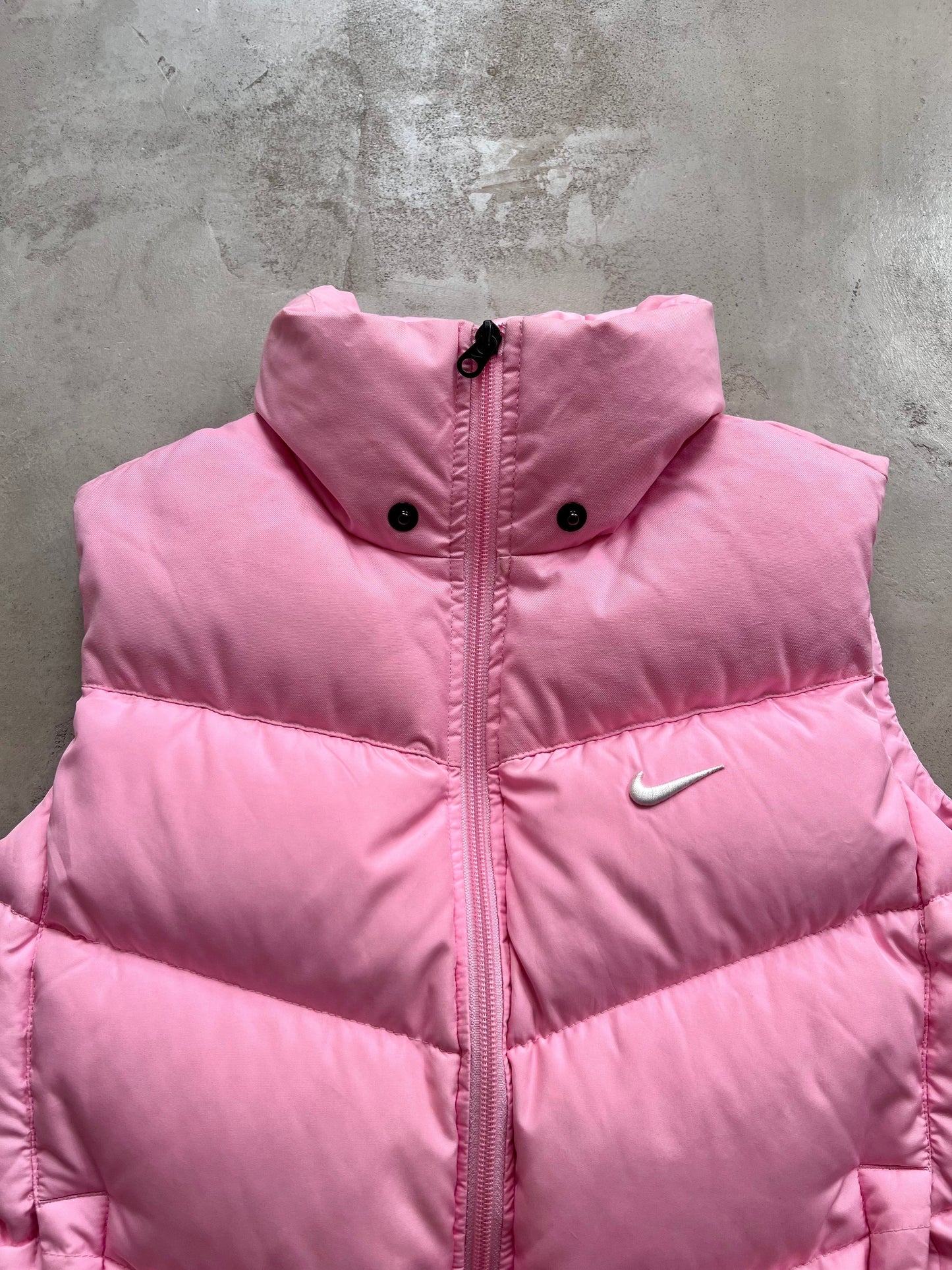 PINK NIKE PUFFER VEST - 2000S - WOMENS XL