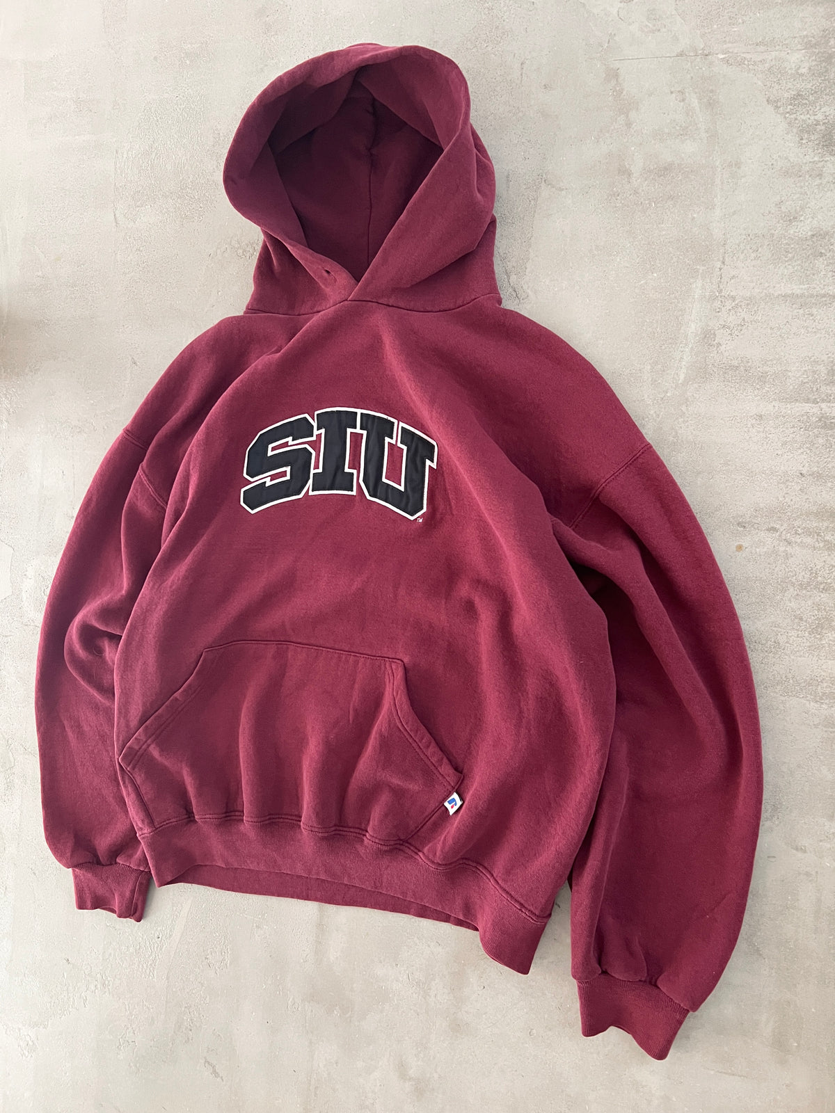 WINE RED RUSSELL HOODIE - 1990S - M