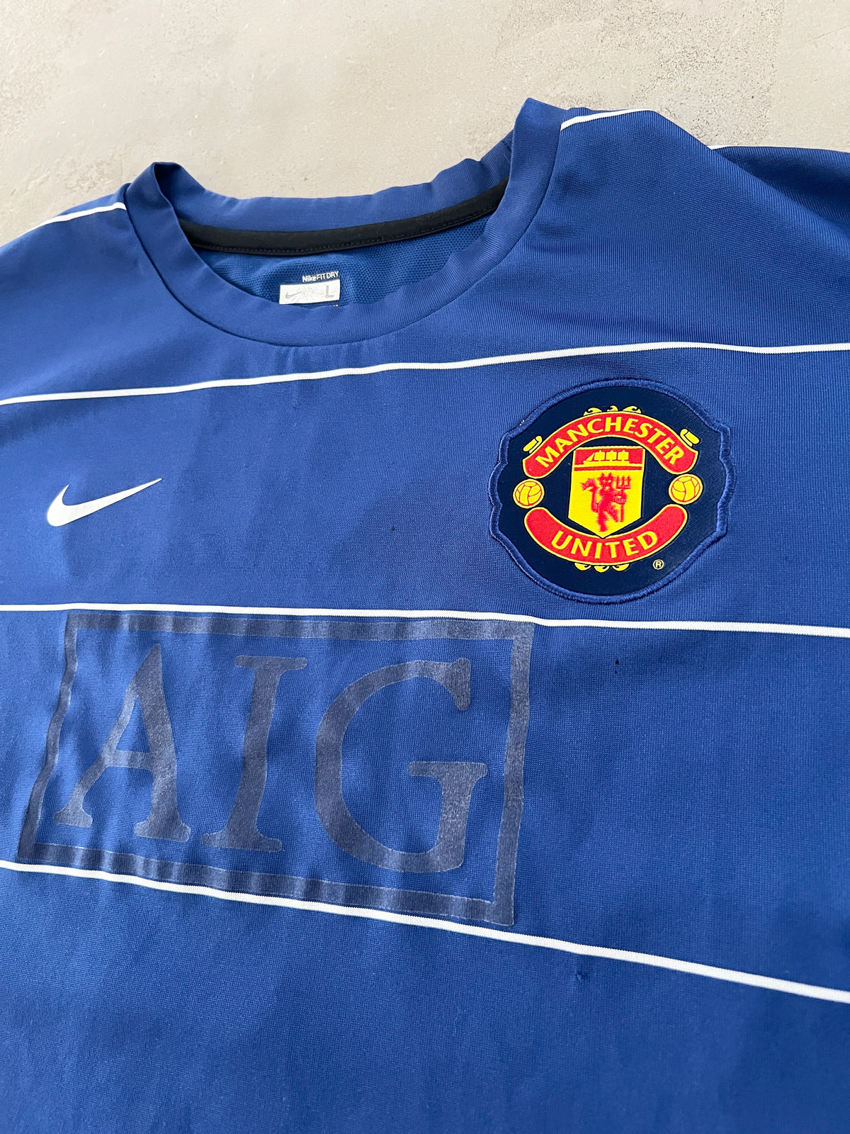BLUE MANCHESTER UNITED NIKE JERSEY - 2000S - L